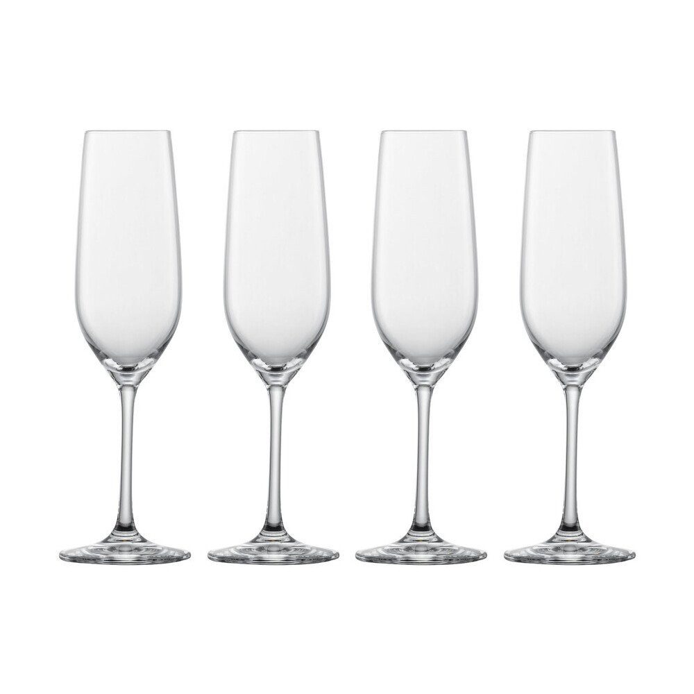 SCHOTT ZWIESEL Sektglas Sektglas 4er-Set Forté mit Moussierpunkt klar, Tritan-Kristallglas