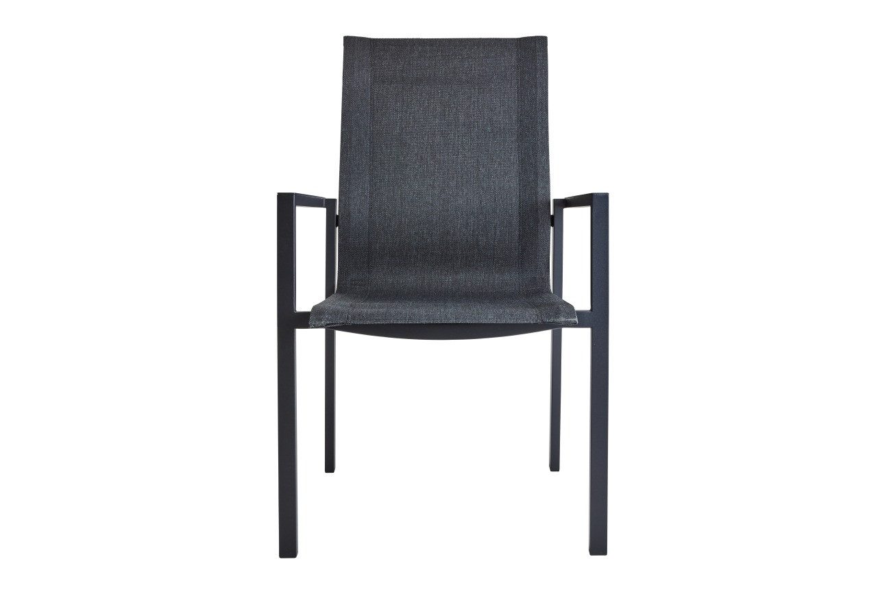Brafab Gartenstuhl Comfy mit Armlehne, Schwarz / Schwarz, Der Stuhl ist stapelbar