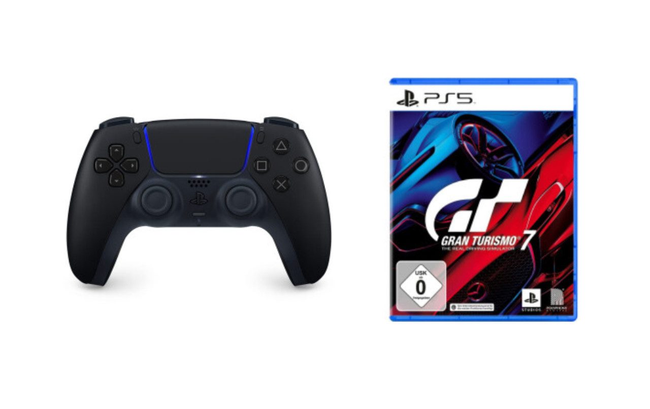 Playstation PS5 Controller Midnight Black inkl. Gran Turismo 7 PS5 DualSense Wireless-Controller (Spiele-Set, inkl. Gran Turismo 7)