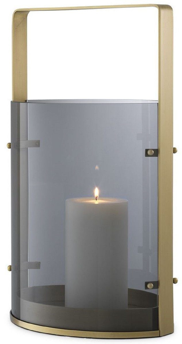 Qualität 29,5 Kerzenleuchter Grau x Accessoires Antik Padrino x Kerzenleuchter / - Gastronomie Casa Luxus cm 21 - 50 Luxus Messingfarben H.