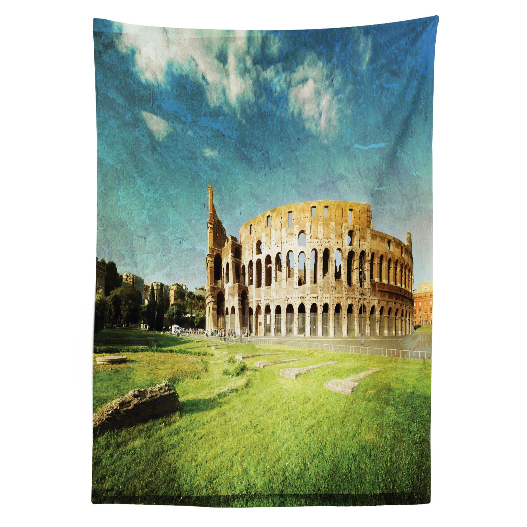 Abakuhaus Tischdecke Farbfest Waschbar Für den Außen Bereich geeignet Klare Farben, Italien Italienisch Sunset Rom