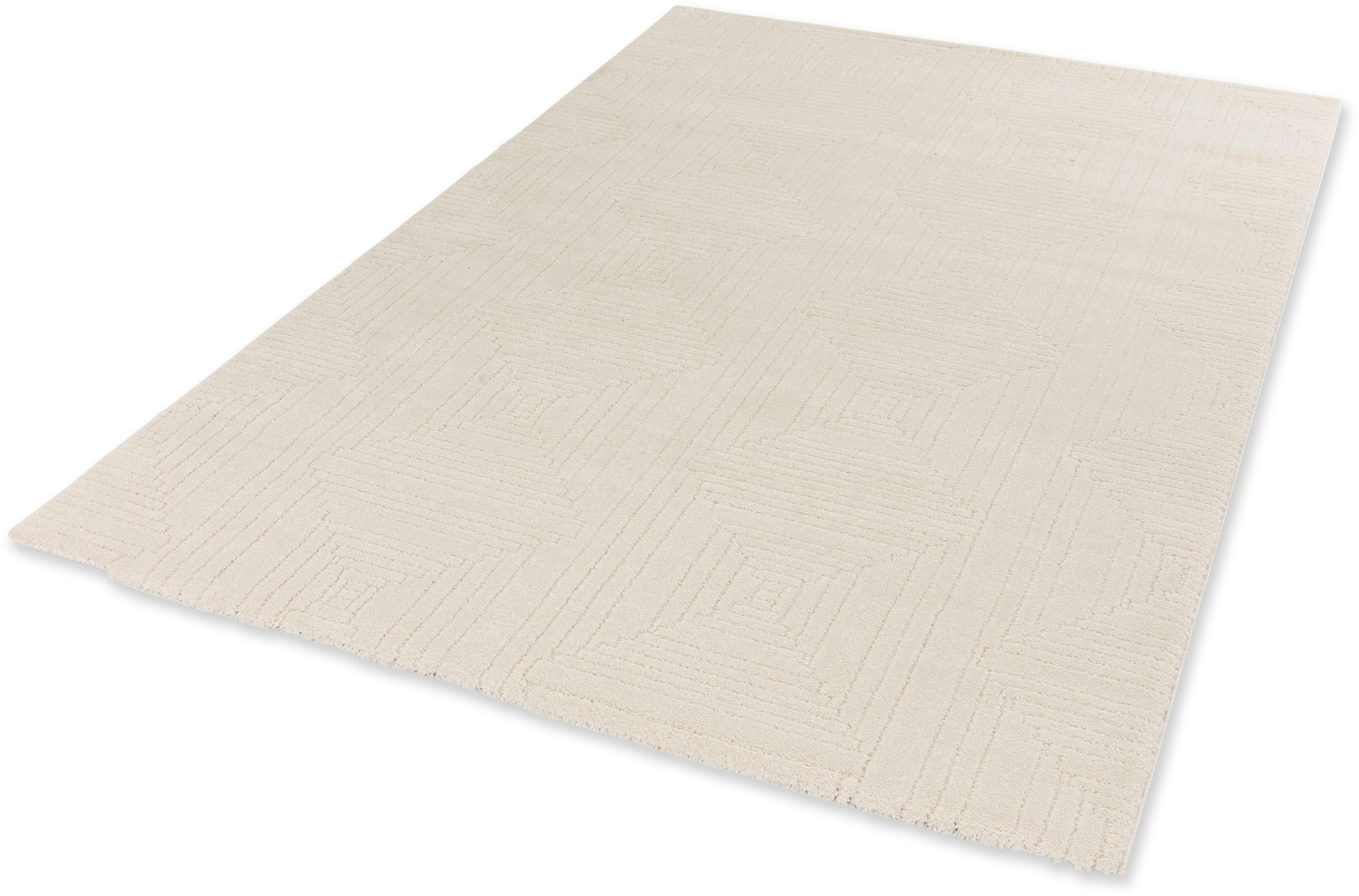 Teppich Pure 6317-243, SCHÖNER WOHNEN-Kollektion, rechteckig, Höhe: 22 mm, Kurzflor, Hoch Tief Struktur, Wohnzimmer, Schöner Wohnen Kollektion