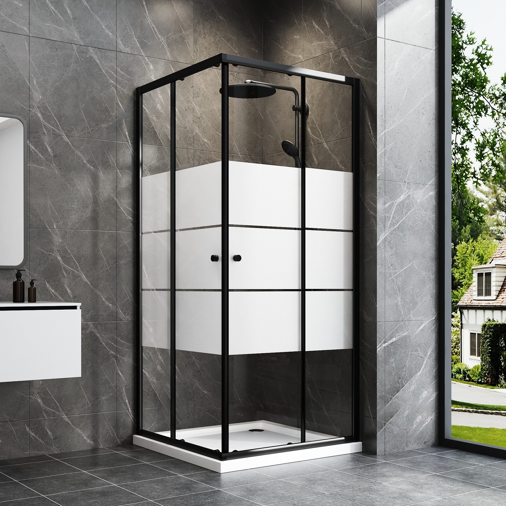 Hopibath Eckdusche Duschkabine 100x100 100x80 80x80 90x90 90x75 75x75 Höhe: günstig online kaufen
