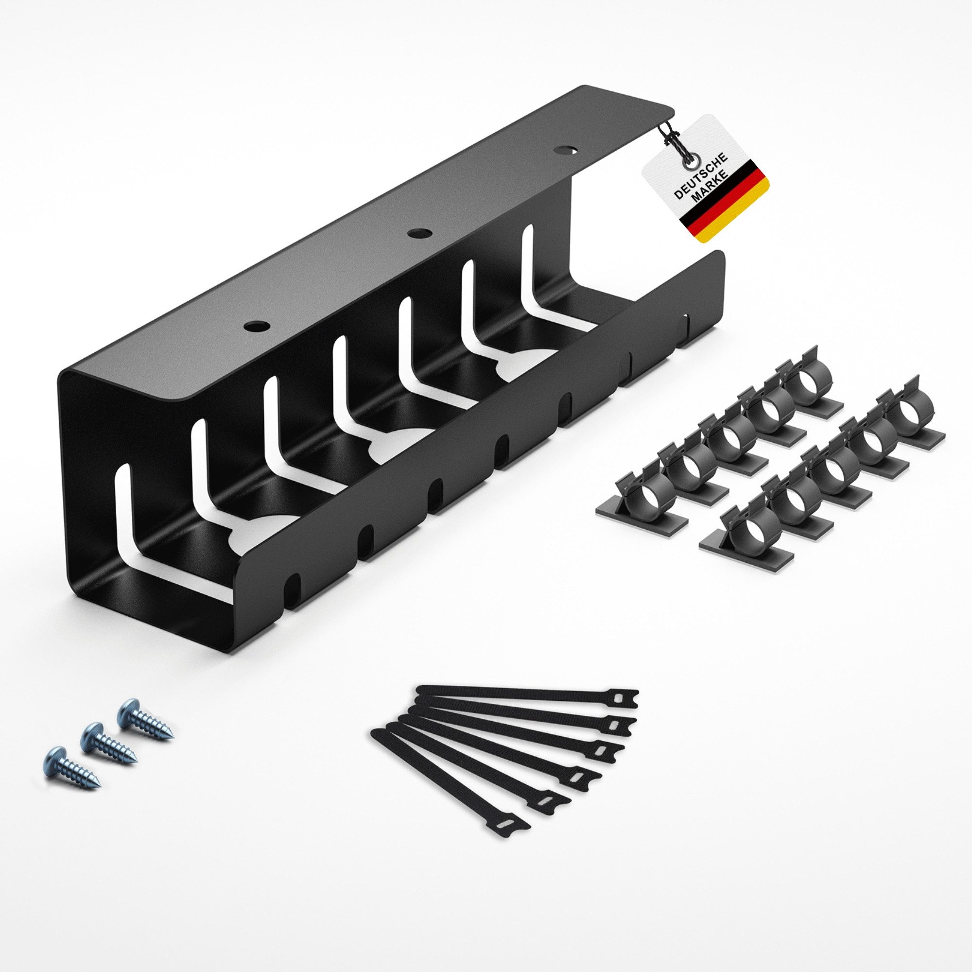 Albatros International Kabelkanal Albatros Kabelkanal für Schreibtisch Set A (Schwarz), Kabelschacht oder Kabelwanne für beste Kabelorganisation