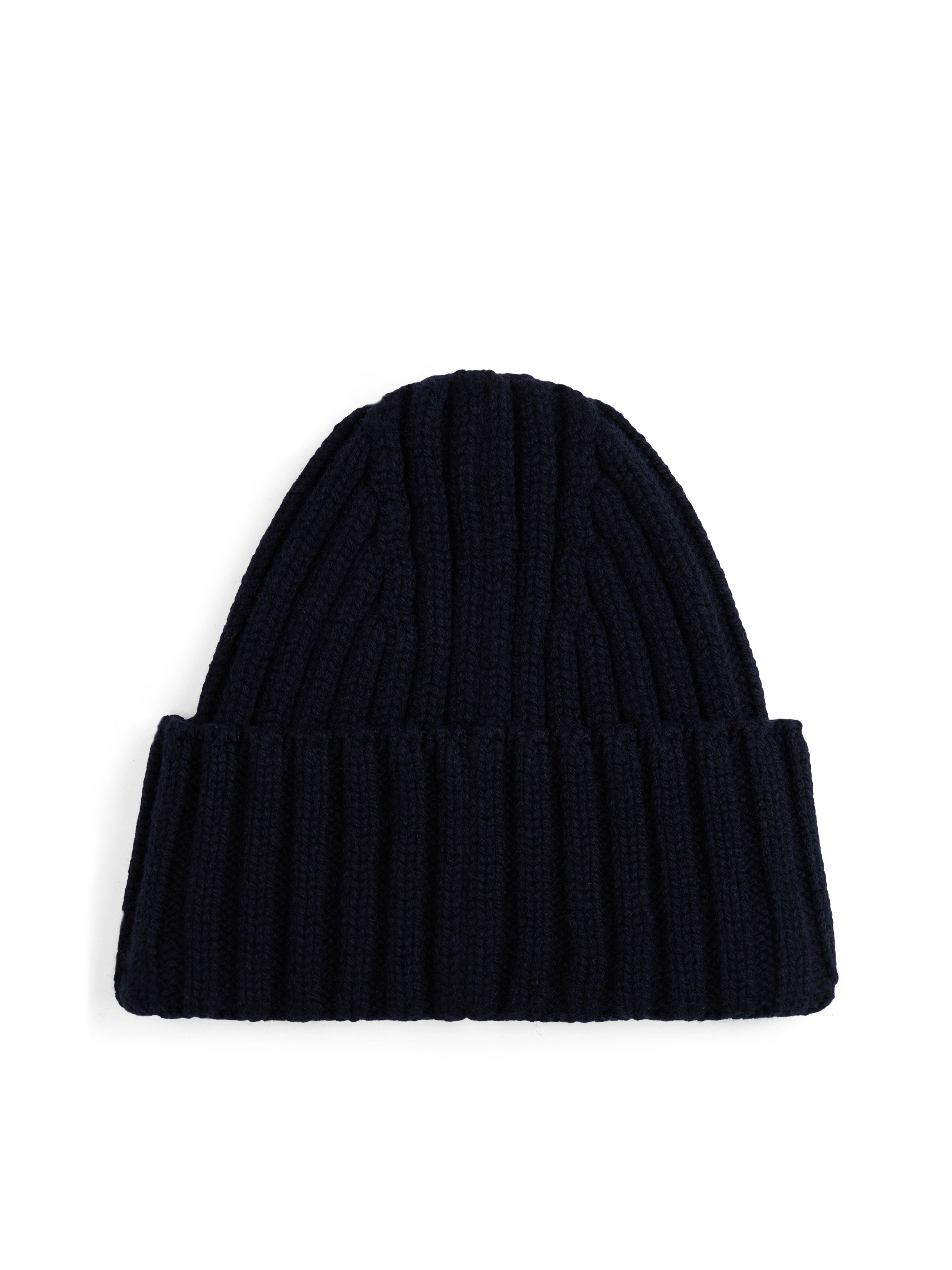 Tommy Hilfiger Beanie TH CREST FLUFFY für Frauen, aus Rippstrick, TH-Wappen-Patch an Umschlag