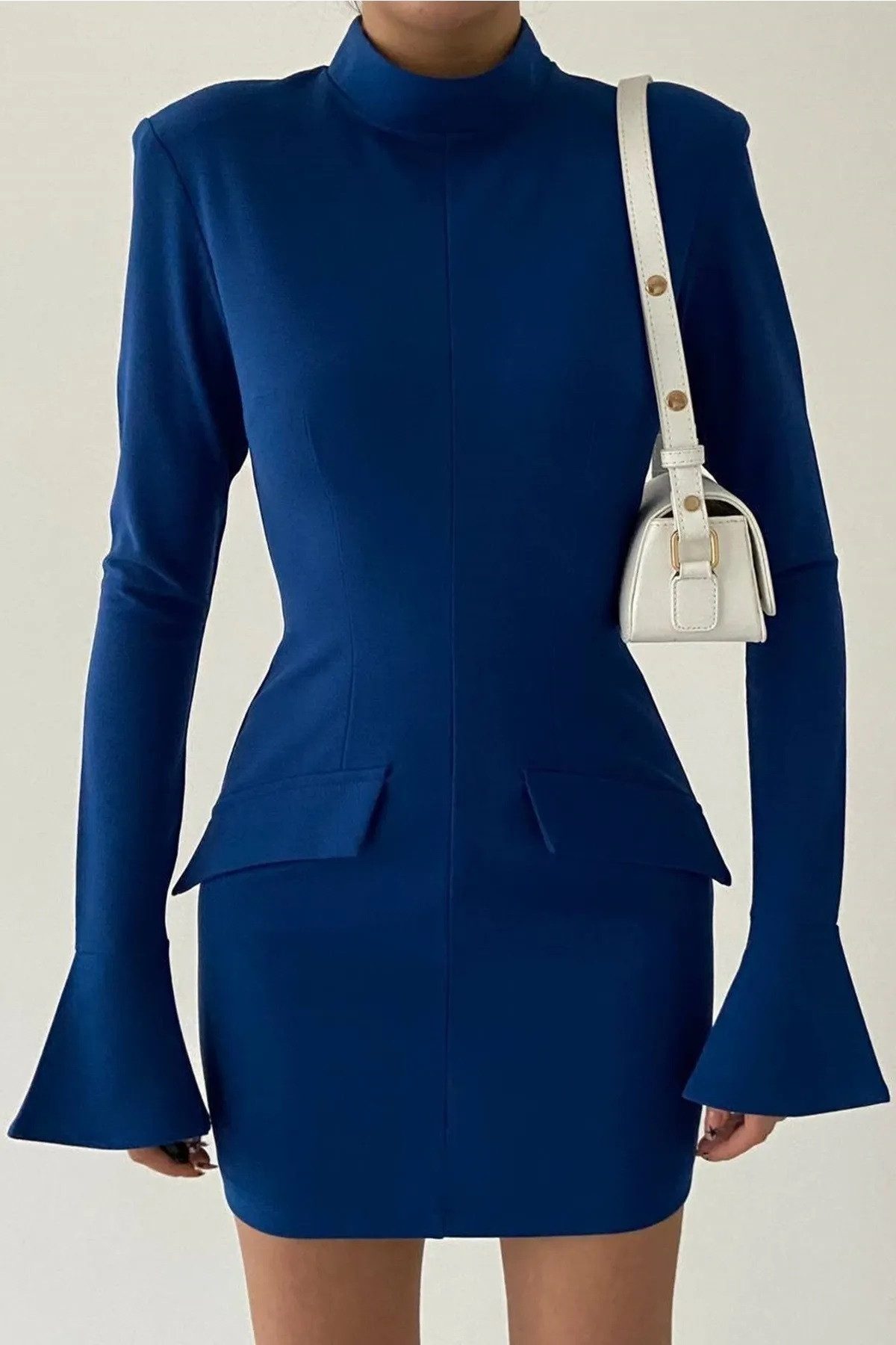 WOMAN VISION Minikleid Minikleid mit hohem Kragen und langen Ärmeln günstig online kaufen