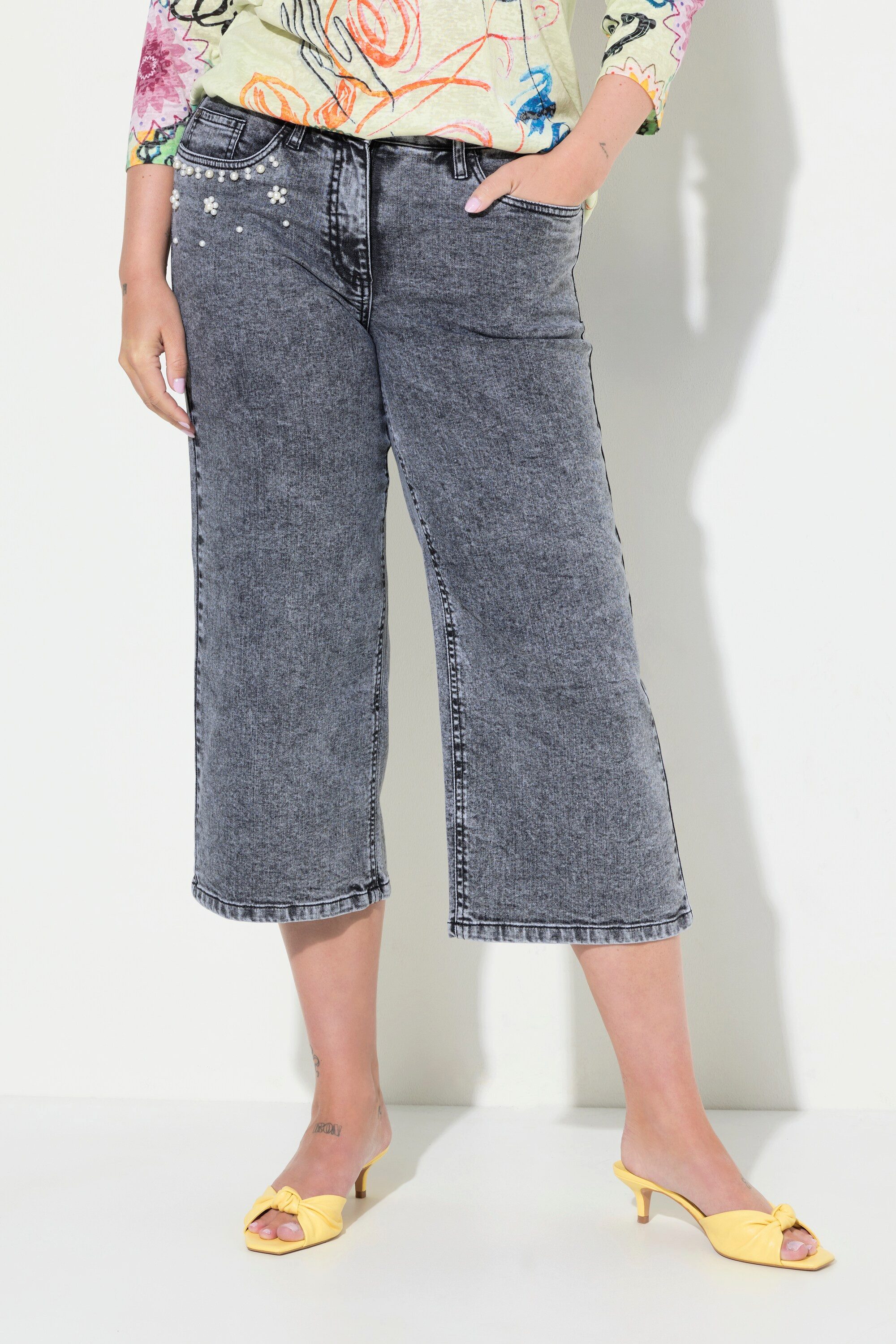 MIAMODA Regular-fit-Jeans Jeans-Culotte Wide Legs 5-Pocket günstig online kaufen