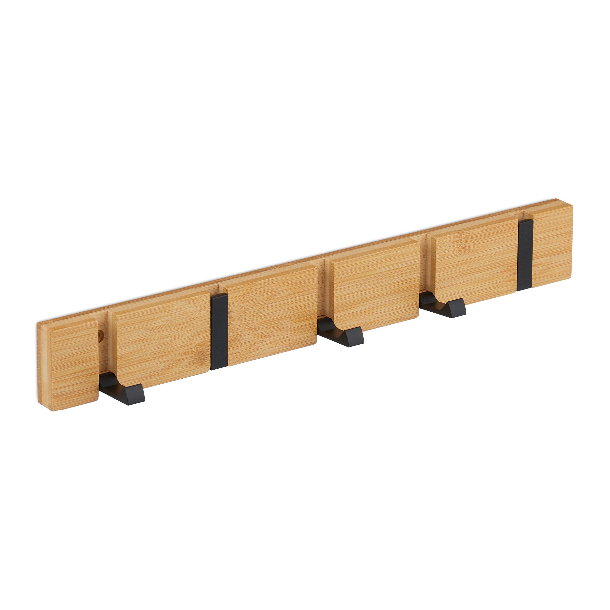 relaxdays Wandgarderobe Garderobenleiste mit klappbaren Haken, günstig online kaufen