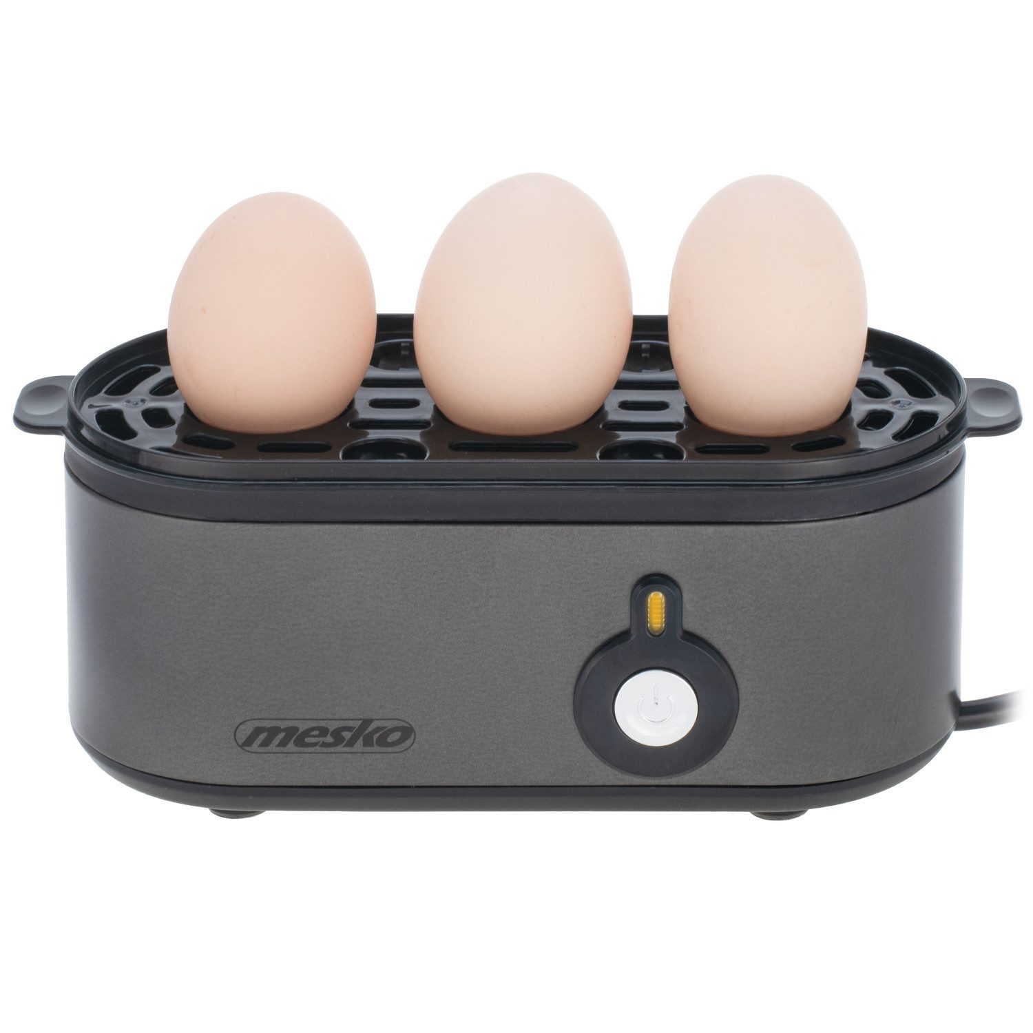 Mesko Eierkocher MS 4485, Anzahl Eier: 3 St., 350 W, Eierkocher für 1-3 Eier Edelstahlheizplatte