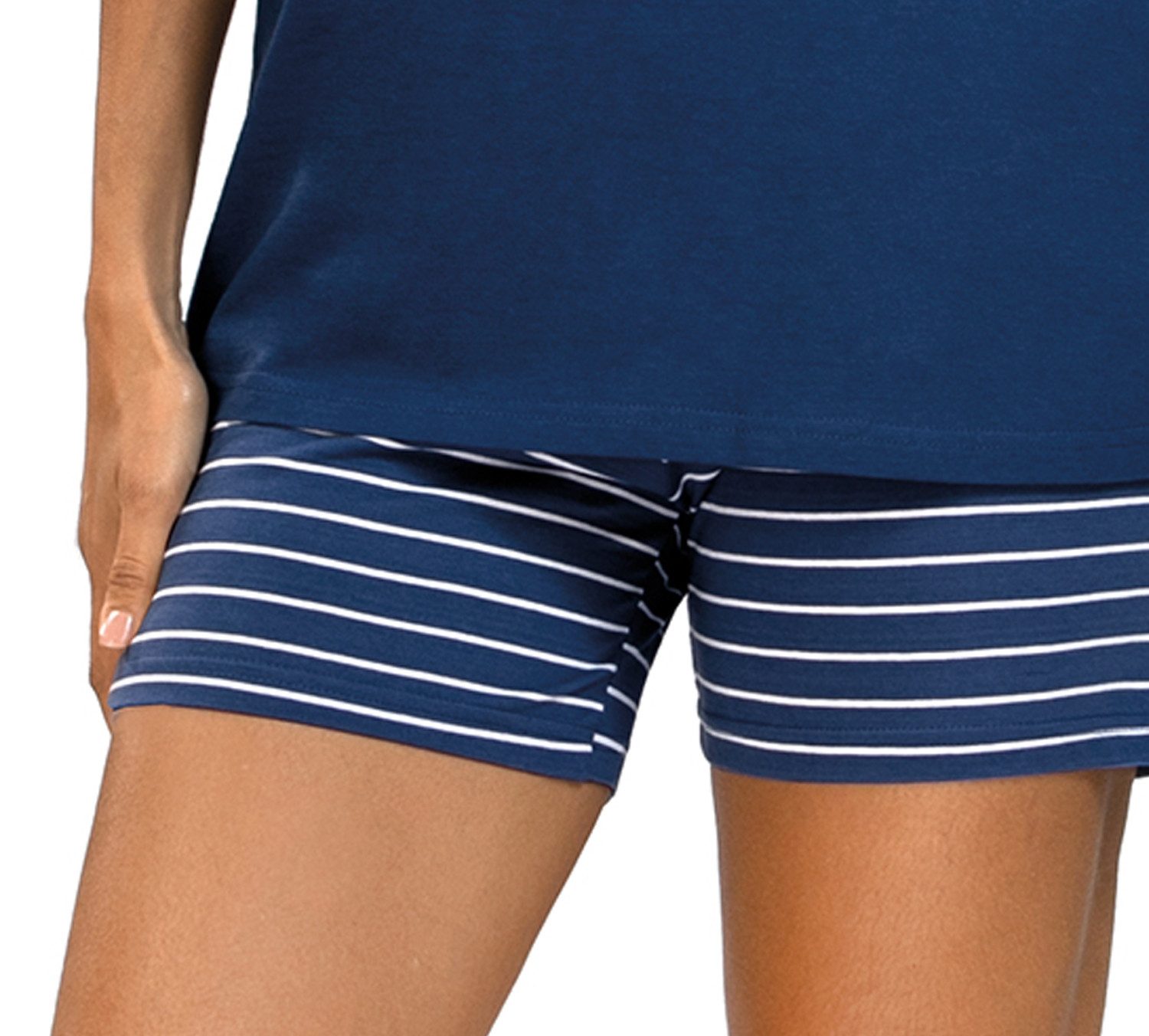 comtessa Shorty Summer Whisper (Set, 2 tlg., 2-teilig) Damen Pyjama 2-teilig kurze Hose Baumwolle große Größen