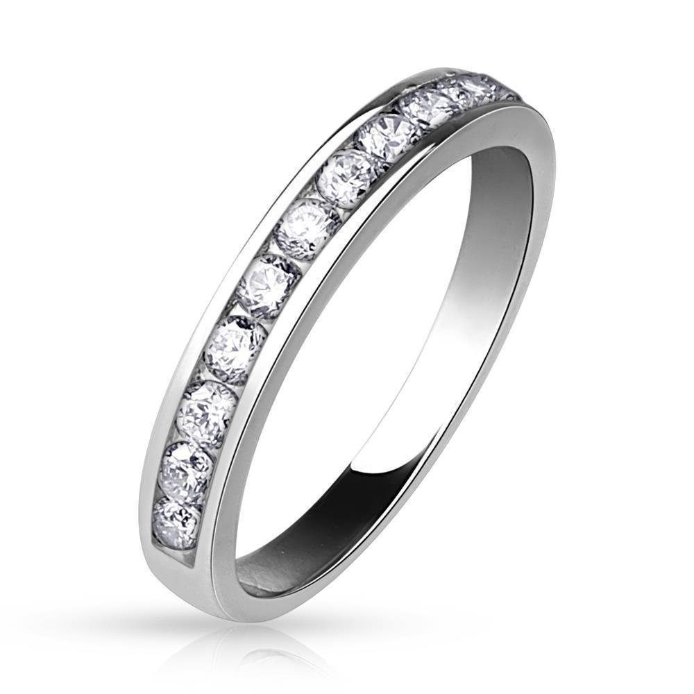 BUNGSA Fingerring 60 (19.1) Ewigkeitsring silber Damen Zirkonia Kristall Ring Eternity (Ring, 1-tlg), Frauen Mädchen