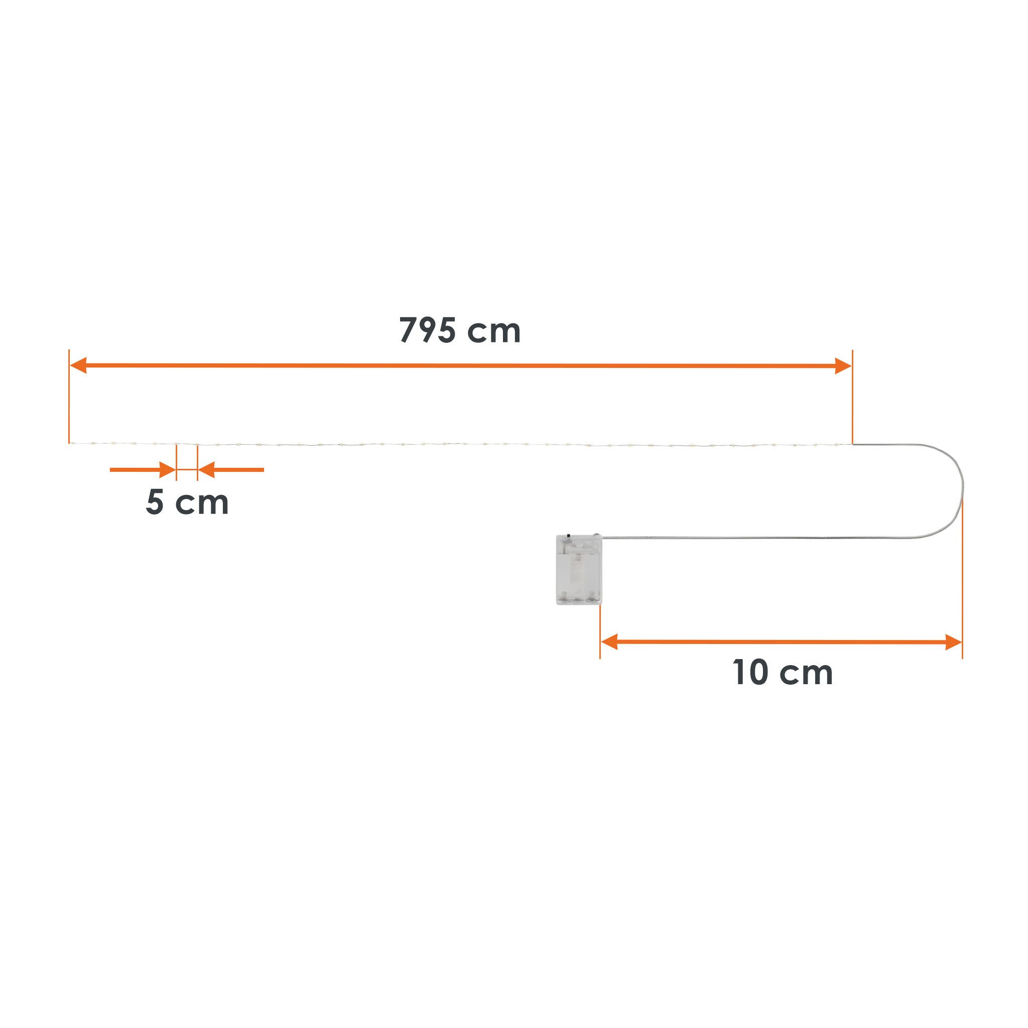 Spetebo LED-Lichterkette Draht Lichterkette 160 LED / 795 cm - warm weiß, 20-flammig, Deko Beleuchtung Indoor / Outdoor - Weihnachten Advent Winter – Bild 4 von 5