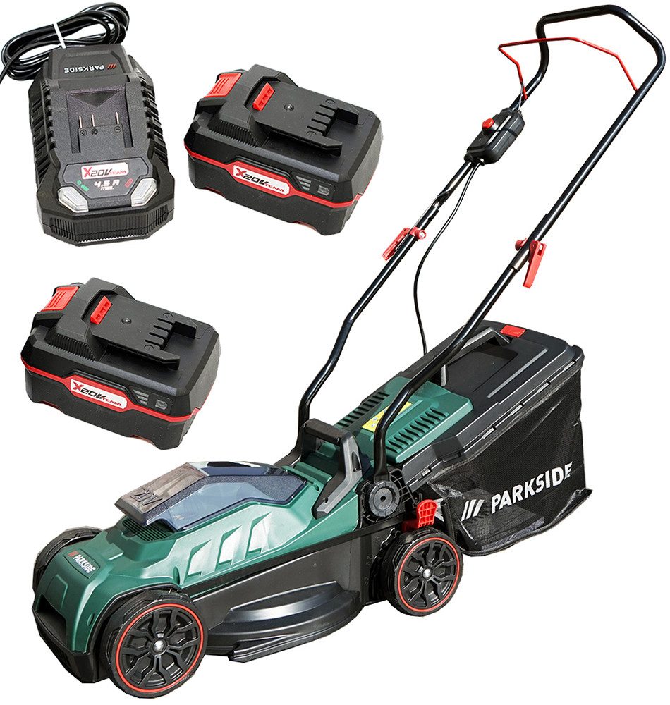 Parkside Akkurasenmäher 20V Akku Rasenmäher PRMA 20, 33 cm Schnittbreite