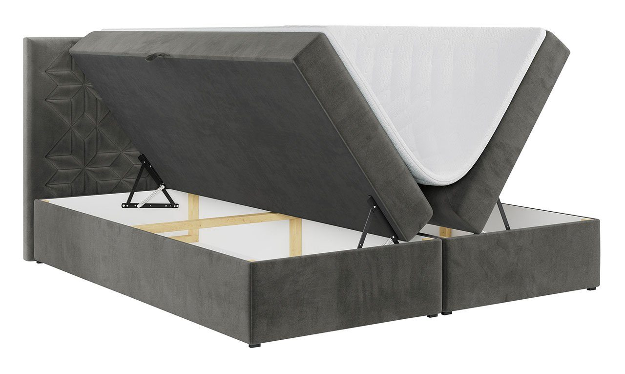 Modern - 1, - Boxspringbett mit MÖBEL Doppelbett Matratze STELLE Multipocket MKS Bett