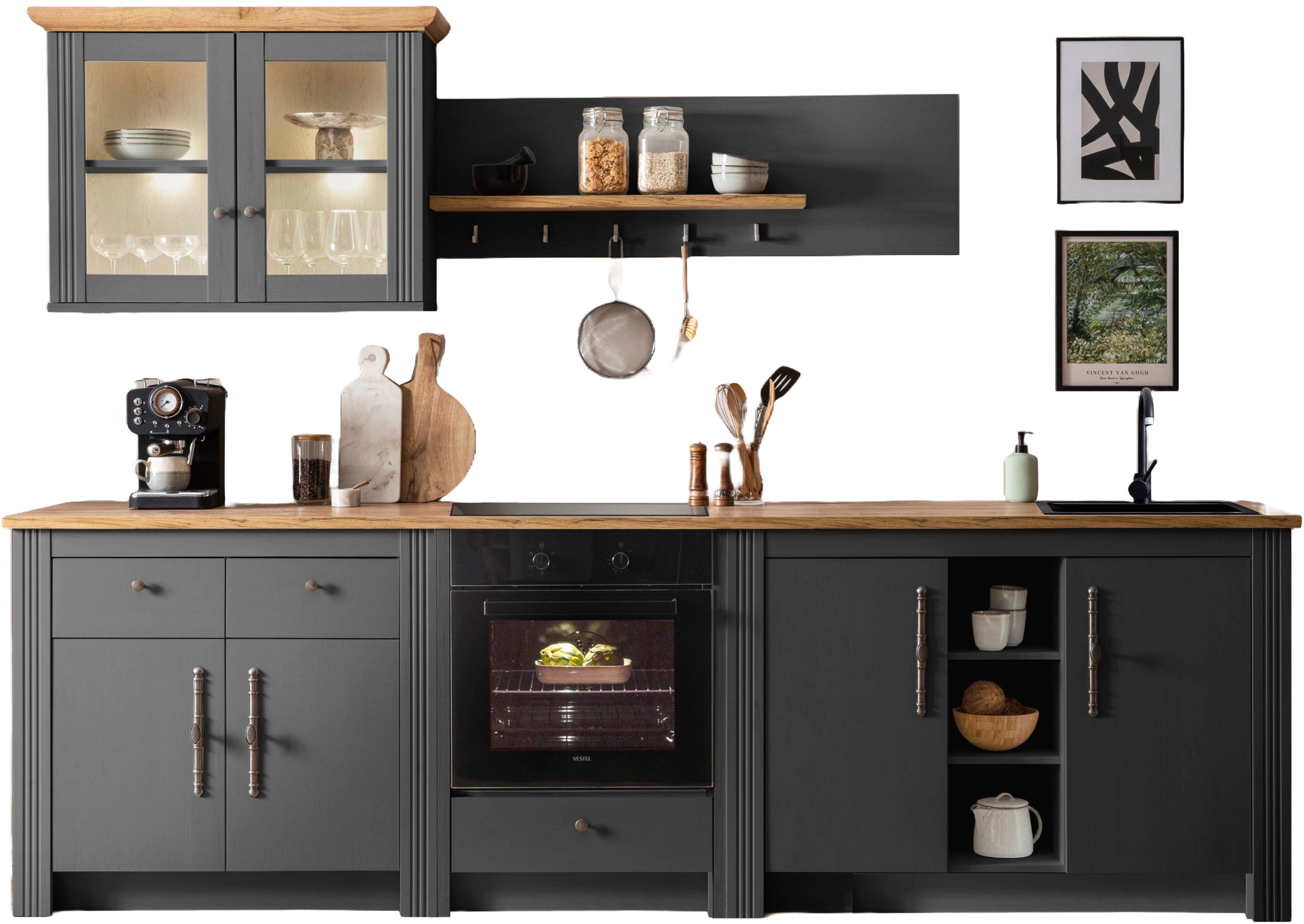 KOCHSTATION Küchenzeile KS-Westminster, Pantryküche im Landhaus Stil, hochw günstig online kaufen