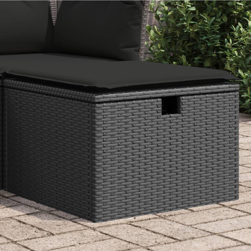 vidaXL Hocker Gartenhocker mit Kissen Schwarz günstig online kaufen