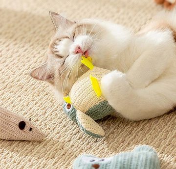 FIDDY Tierkuscheltier Katzenspielzeug Selbstglück Artefakt Katze Minze Zähneknirschen, (2-tlg) Kätzchen-Plüschtier-Haustierbedarf