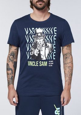 Uncle Sam Print-Shirt mit Label-Frontprint