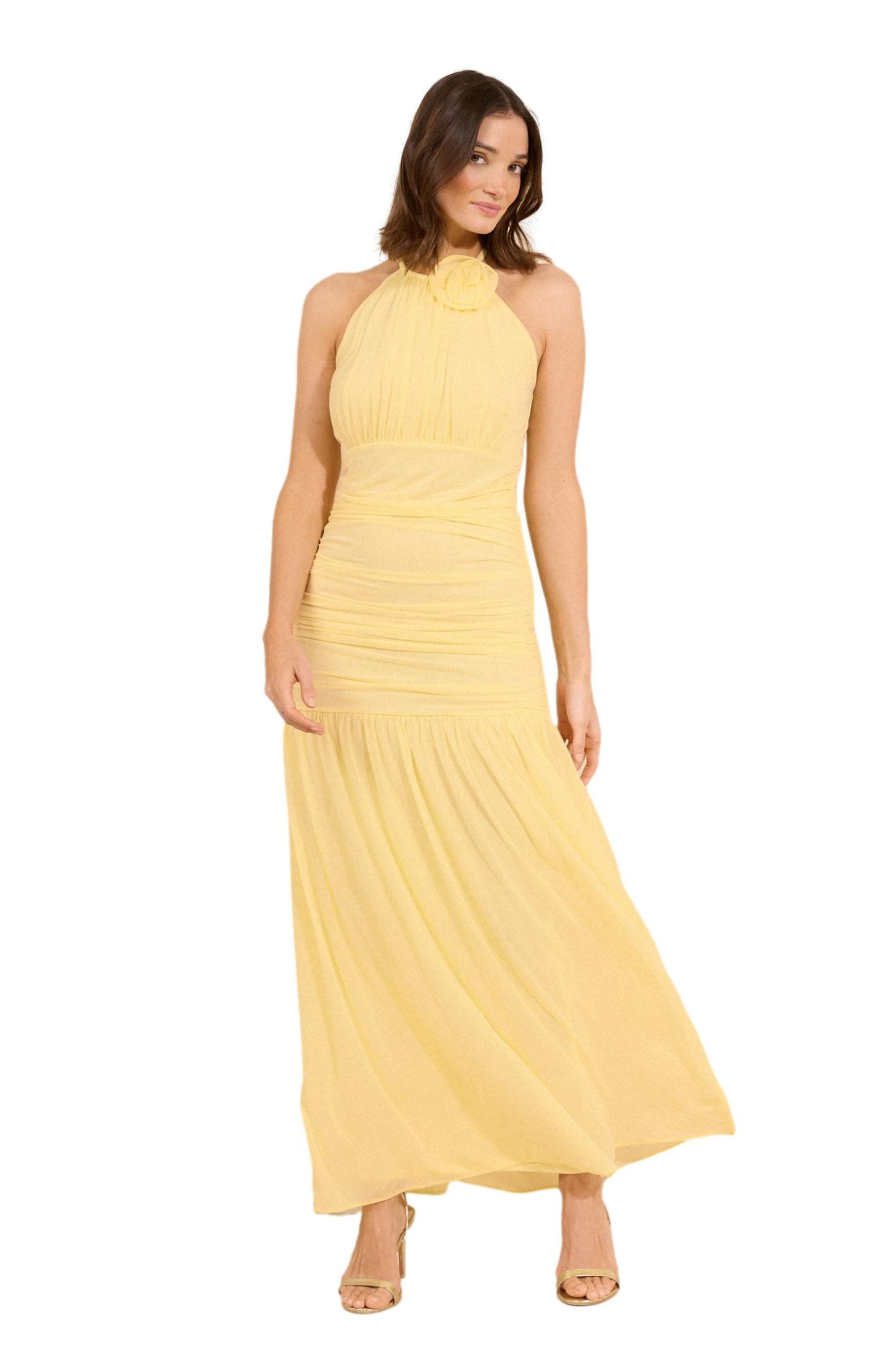 LIPSY Maxikleid Lipsy gerafftes Brautjungfern-Maxikleid, Kurzgröße (1-tlg)
