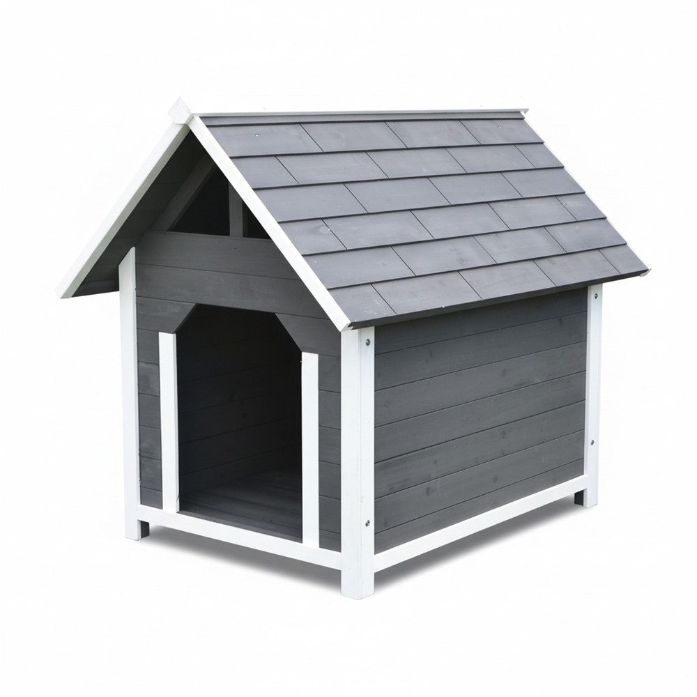 Melko Hundehütte Hundehaus 75x115x95 CM Haustierhütte aus Holz Hundehöhle, für mittlere Hunde