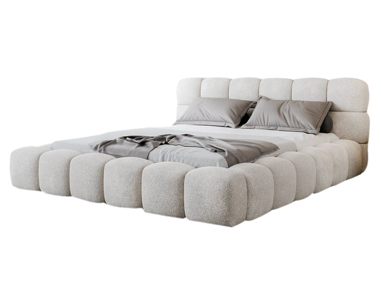 Compleo Polsterbett BUBBLE boucle Designerbett 140/160/180x200 günstig online kaufen