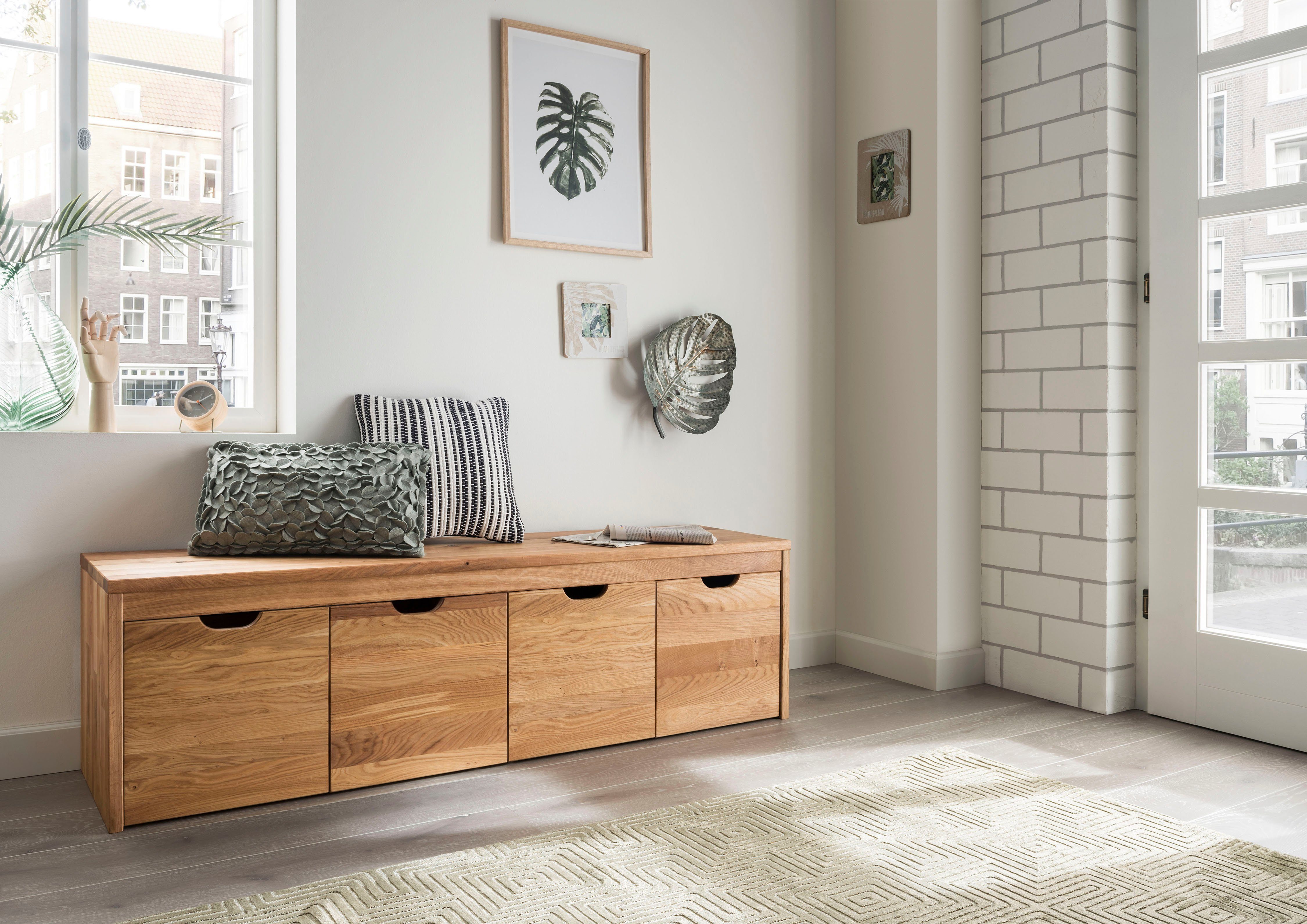 Home affaire Schuhbank Dura Schuhbank incl. Schubladen funktionell und stabil, Massivholz, Skandinavisches Design, Robust, stabil, FSC zertifiziert