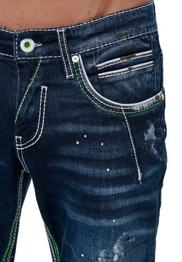 Rusty Neal Straight-Jeans mit kontrastierenden Ziernähten