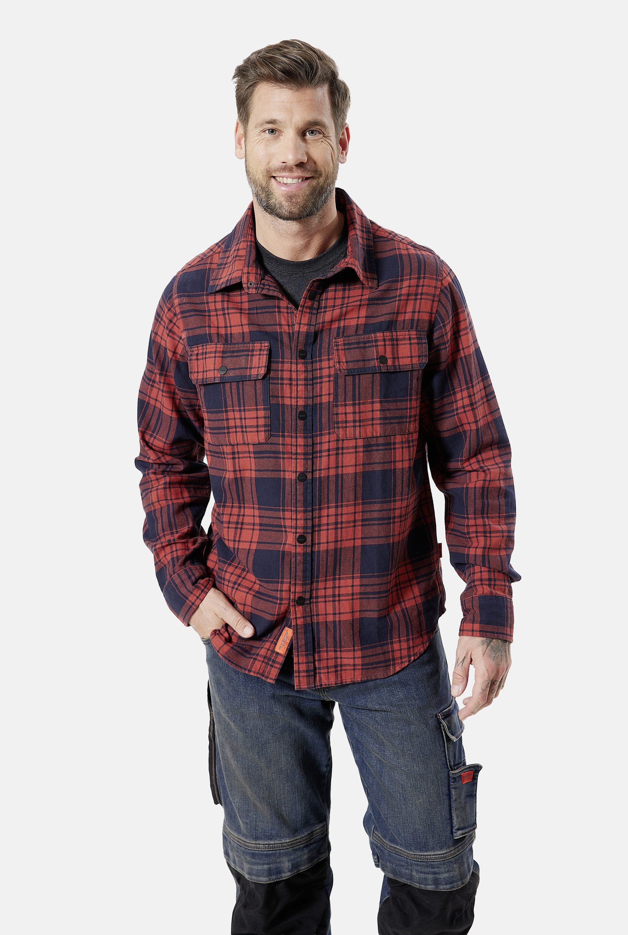 HERO by John Medoox Flanellhemd HARRY Karohemd Overshirt Regular Fit Casual Funktionsmaterial für Herren