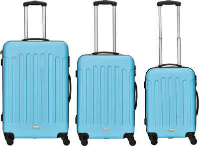 Packenger Trolleyset Travelstar, 4 Rollen, (3 tlg), Reiseset klein mittel groß Gepäckset Hartschallentrolleys