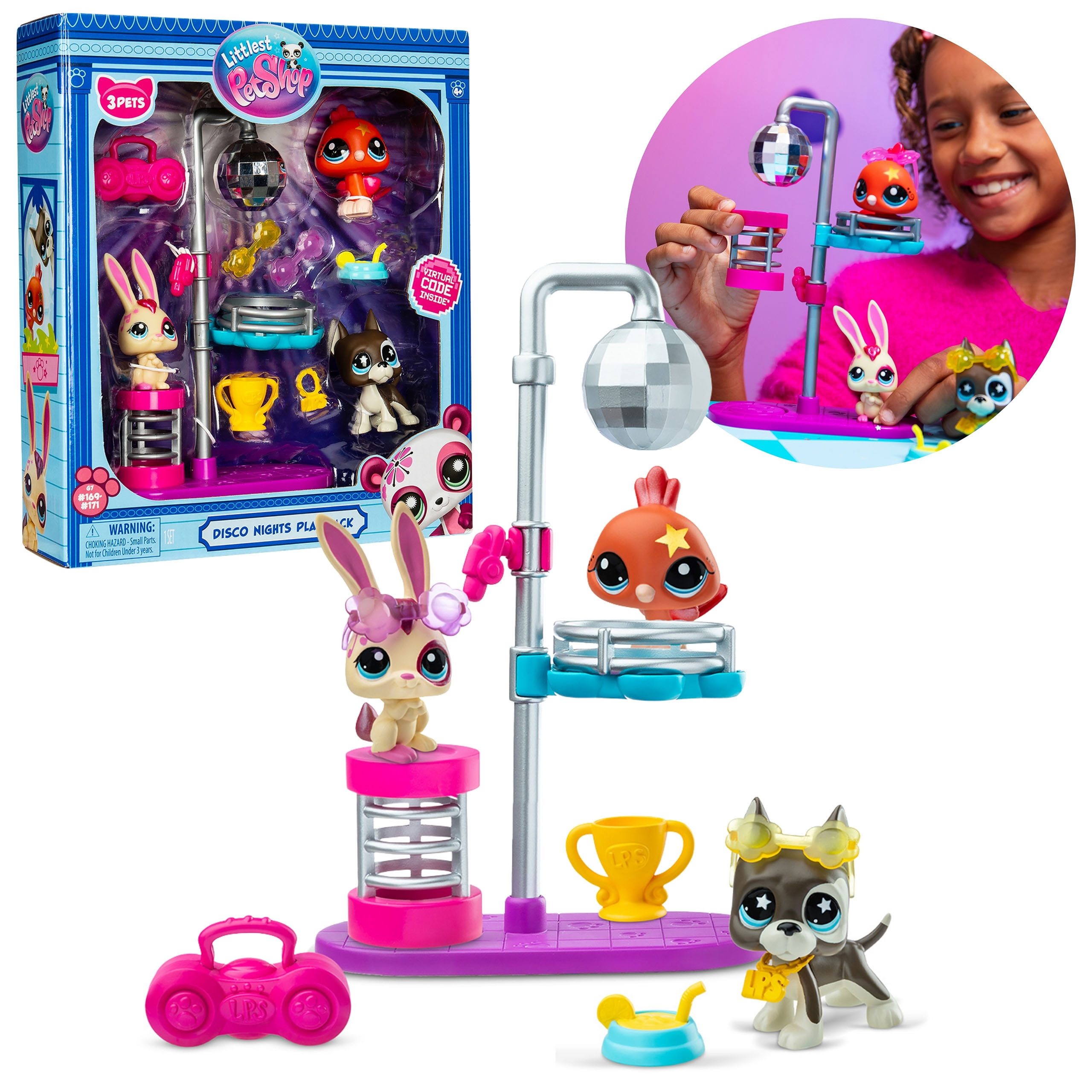 Sarcia.eu Spielfigur Littlest Pet Shop Set Disco Night, Figuren + Zubehör, ab 4 Jahren