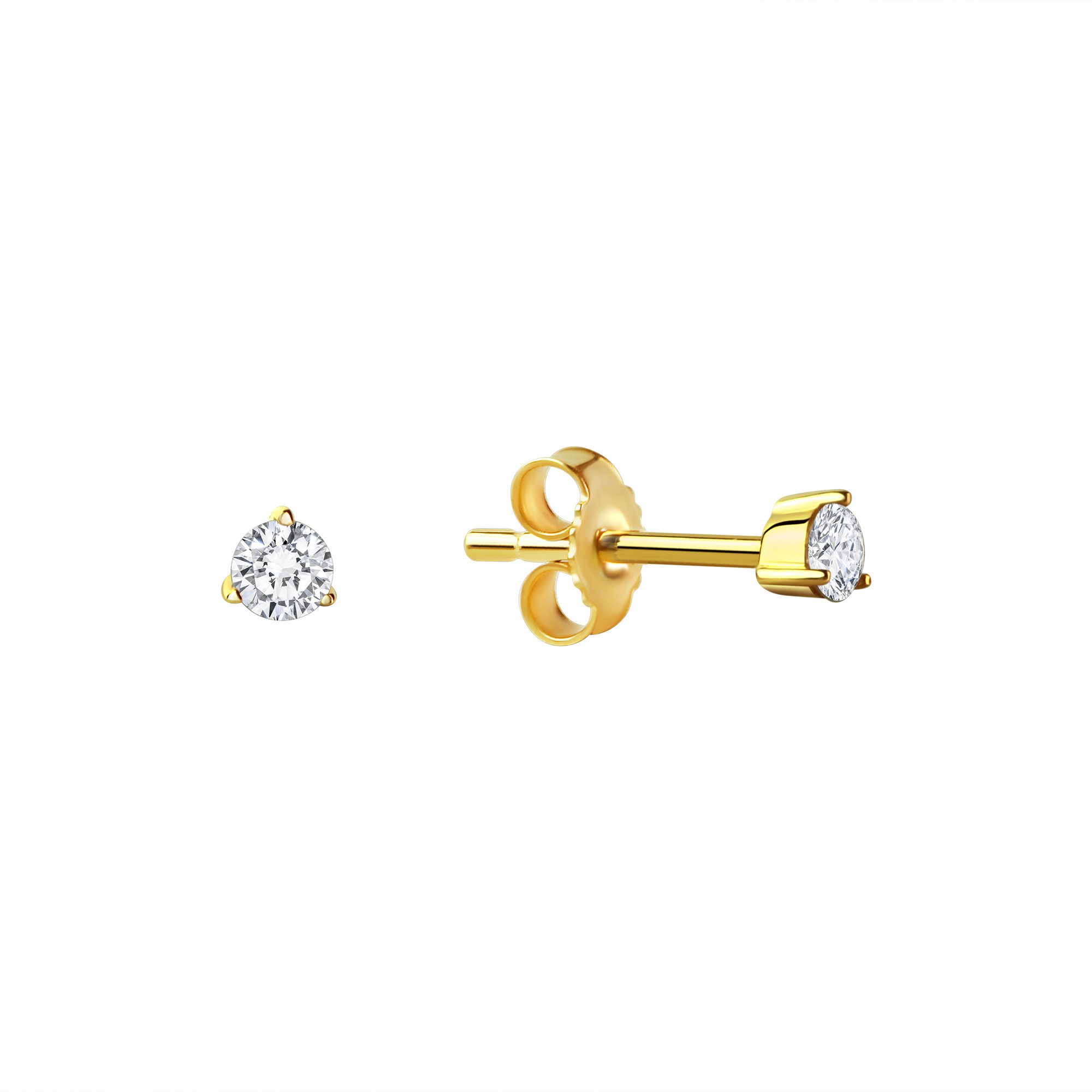 Paar Ohrstecker 333/- Gelbgold glanz Zirkonia