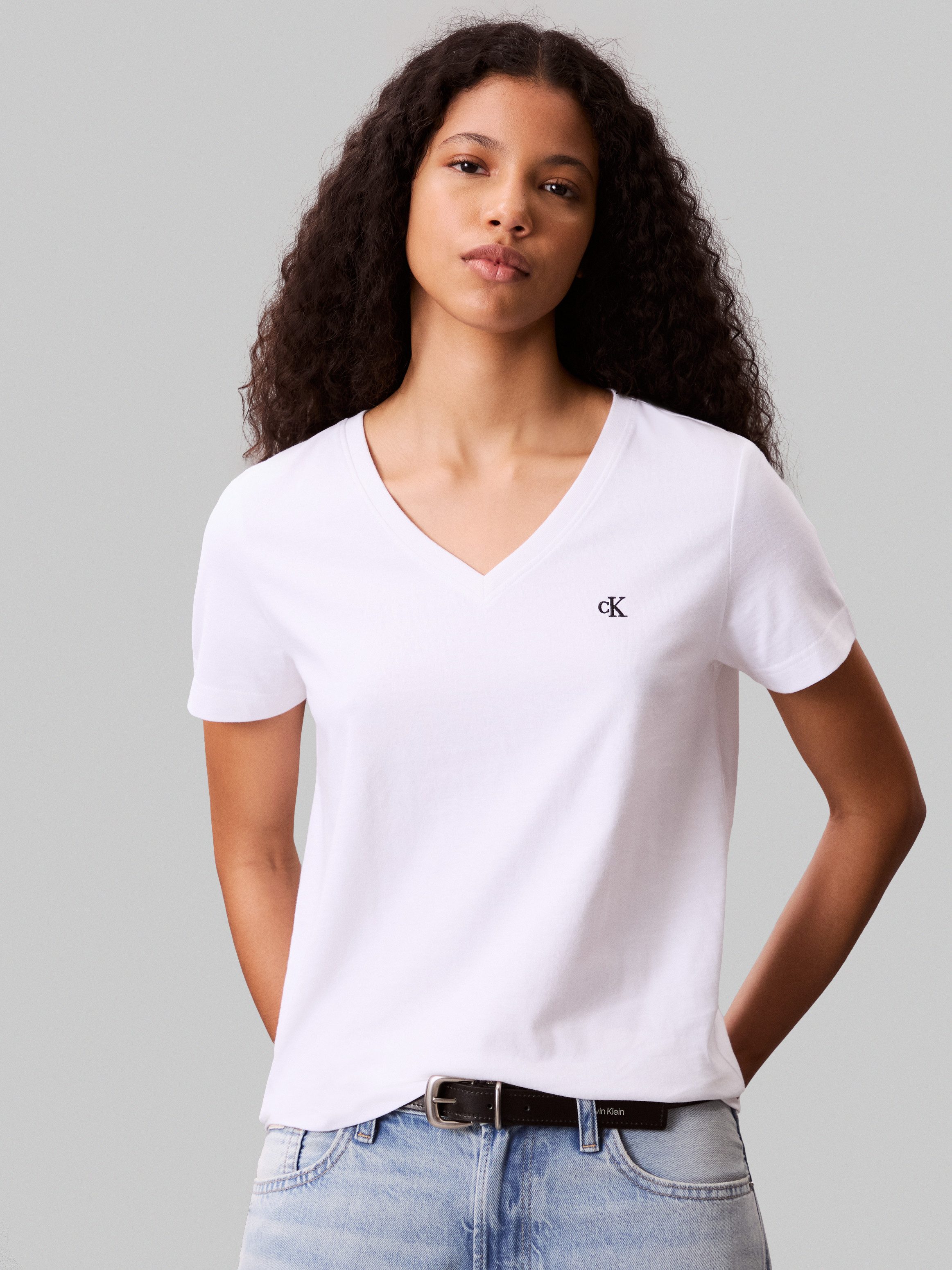 Calvin Klein Jeans T-Shirt Archive Jersey Vnk Tee EU Mit V-Ausschnitt günstig online kaufen