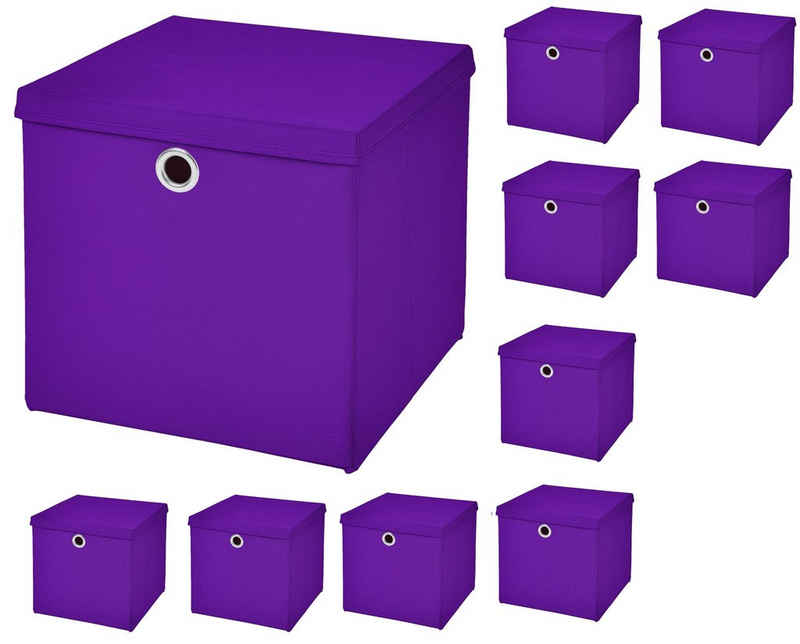 StickandShine Aufbewahrungsbox »10 Stück 32 x 32 x 32 cm Faltbox mit Deckel Stoffbox Aufbewahrungsbox (10er SET 32x32x32) in verschiedenen Farben 32cm«