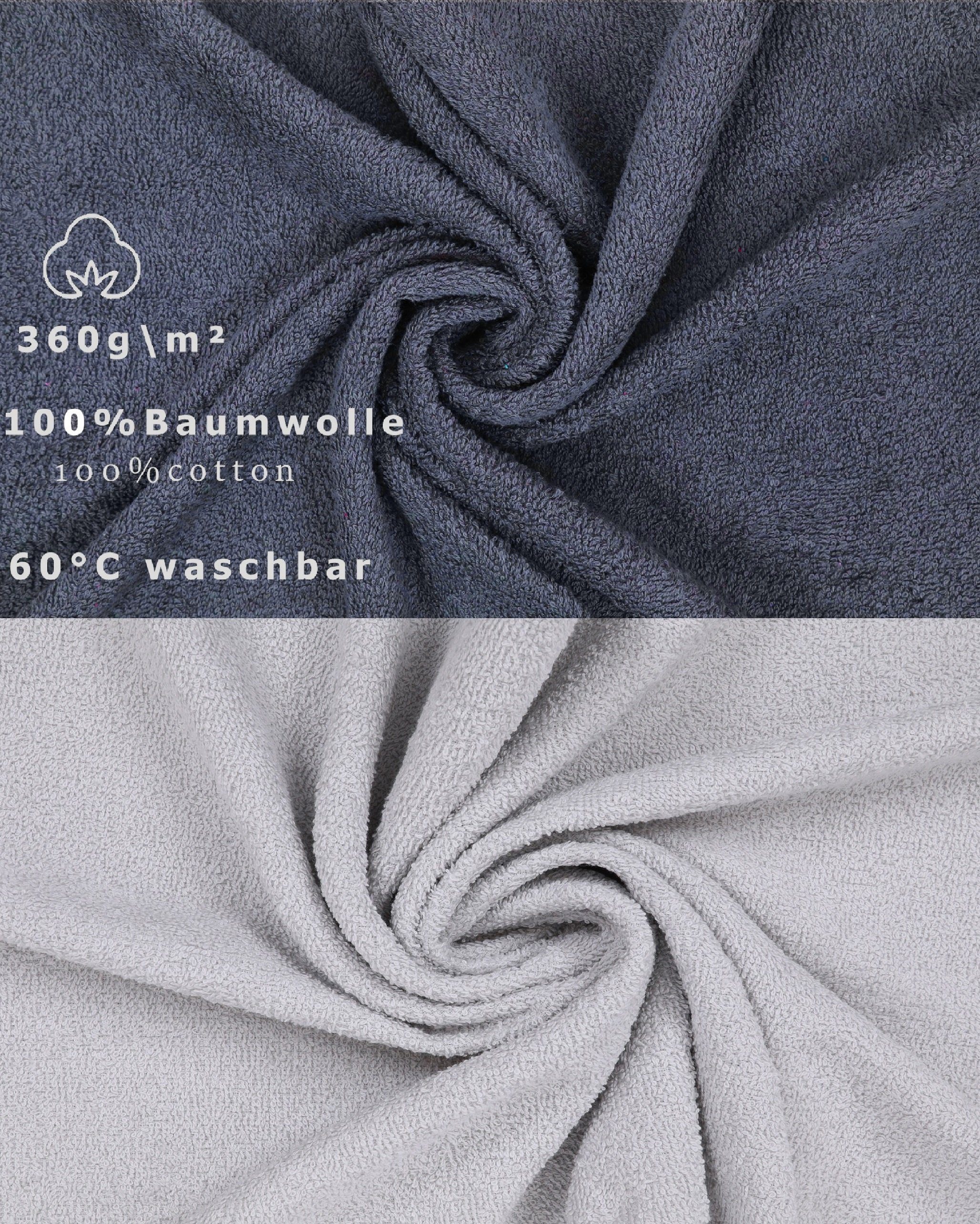 Betz Handtuch Set 12 Farbe Silbergrau - BERLIN TLG. dunkelgrau, 100% Baumwolle Handtuch Set