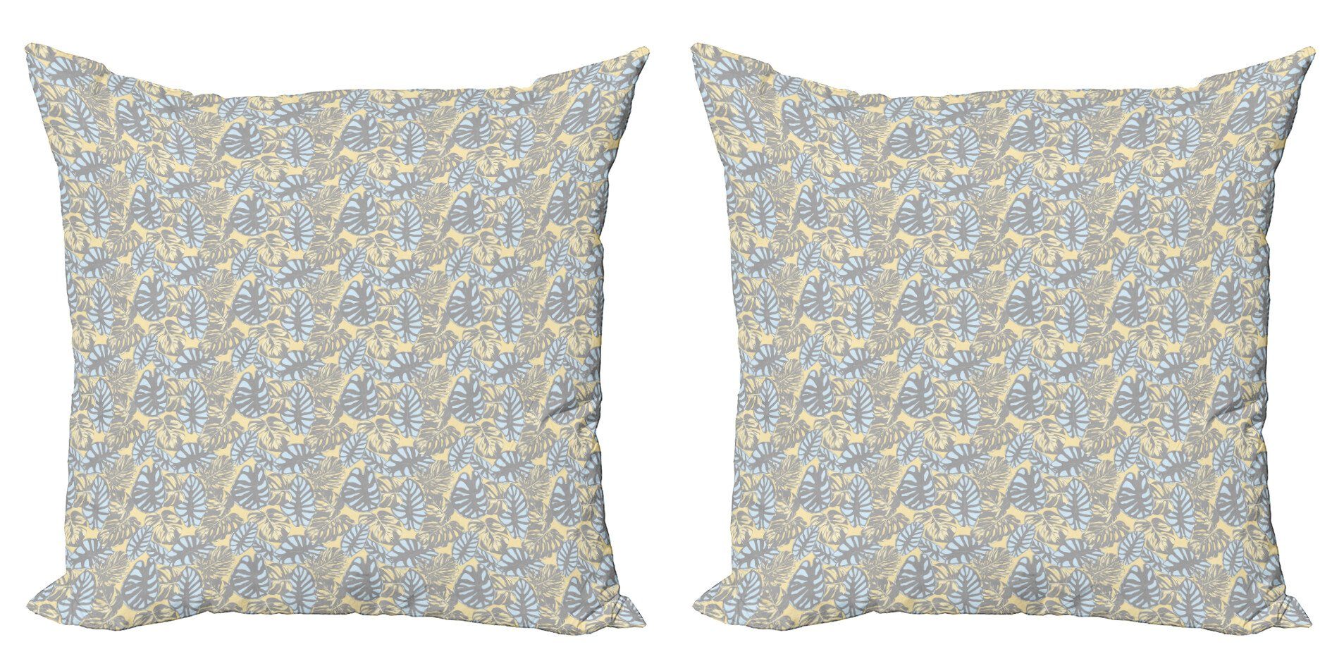 Kissenbezüge Modern Accent Doppelseitiger Digitaldruck, Abakuhaus (2 Stück), Aloha Clutter der Blätter in Pastell
