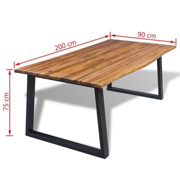 vidaXL Esstisch Esstisch Akazienholz Massiv 200 x 90 cm