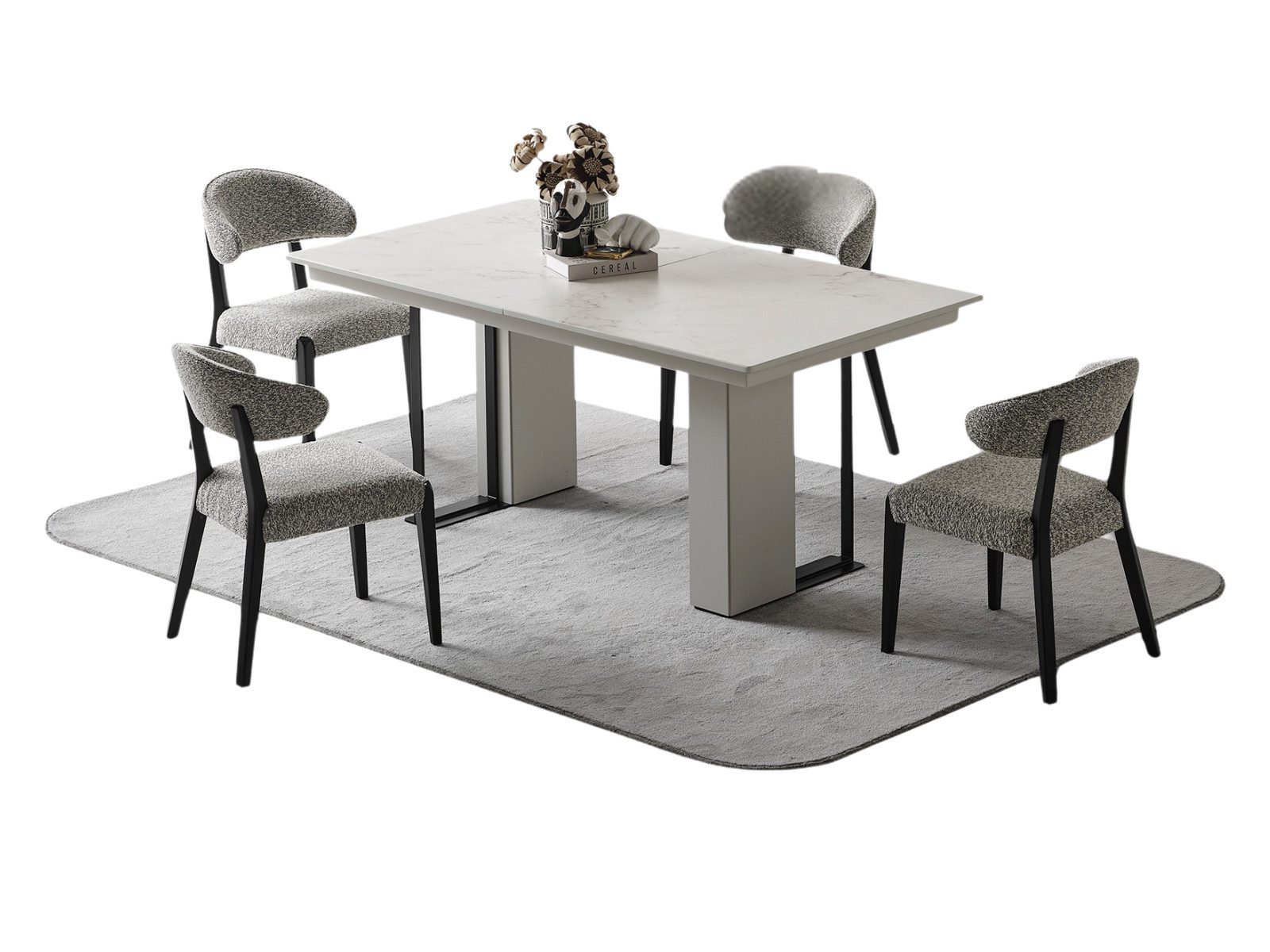 Villa Möbel Esszimmer-Set Ashley, (Esszimmer-Set, 7-St., Esstisch und 6 Stühle), Zeitlose Farbwirkung viel Stauraum gepflegte Esszimmer Optik