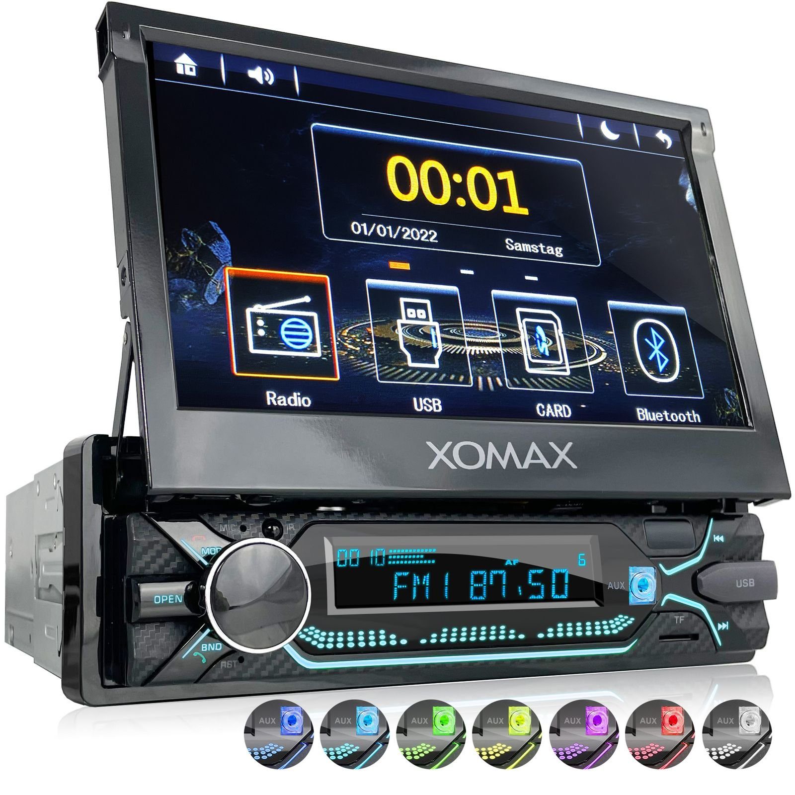 XOMAX XM-V747 Autoradio mit 7 Zoll Bildschirm, Bluetooth, USB, SD