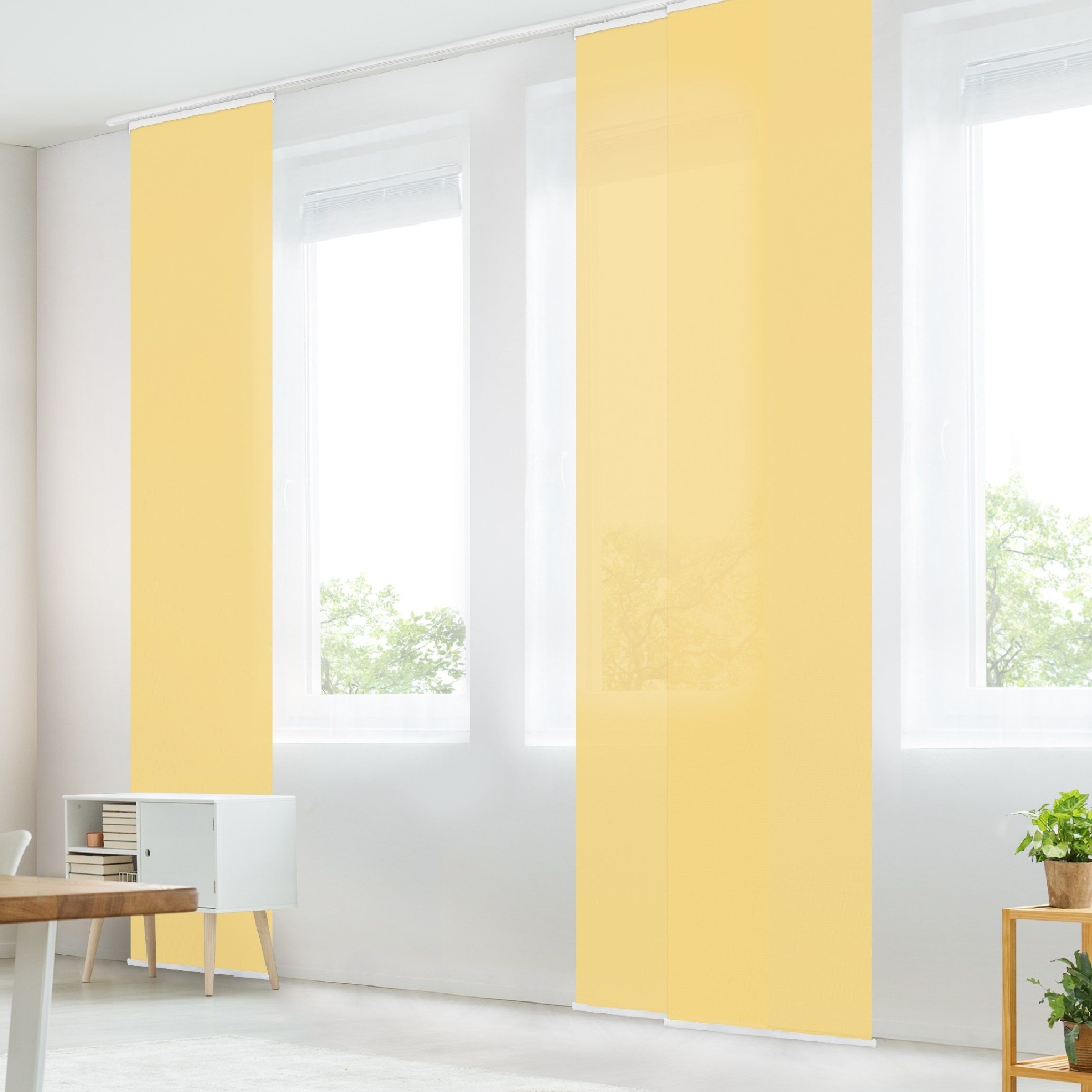 Bilderdepot24 Schiebegardine modern Flächenvorhang blickdicht Honig, günstig online kaufen