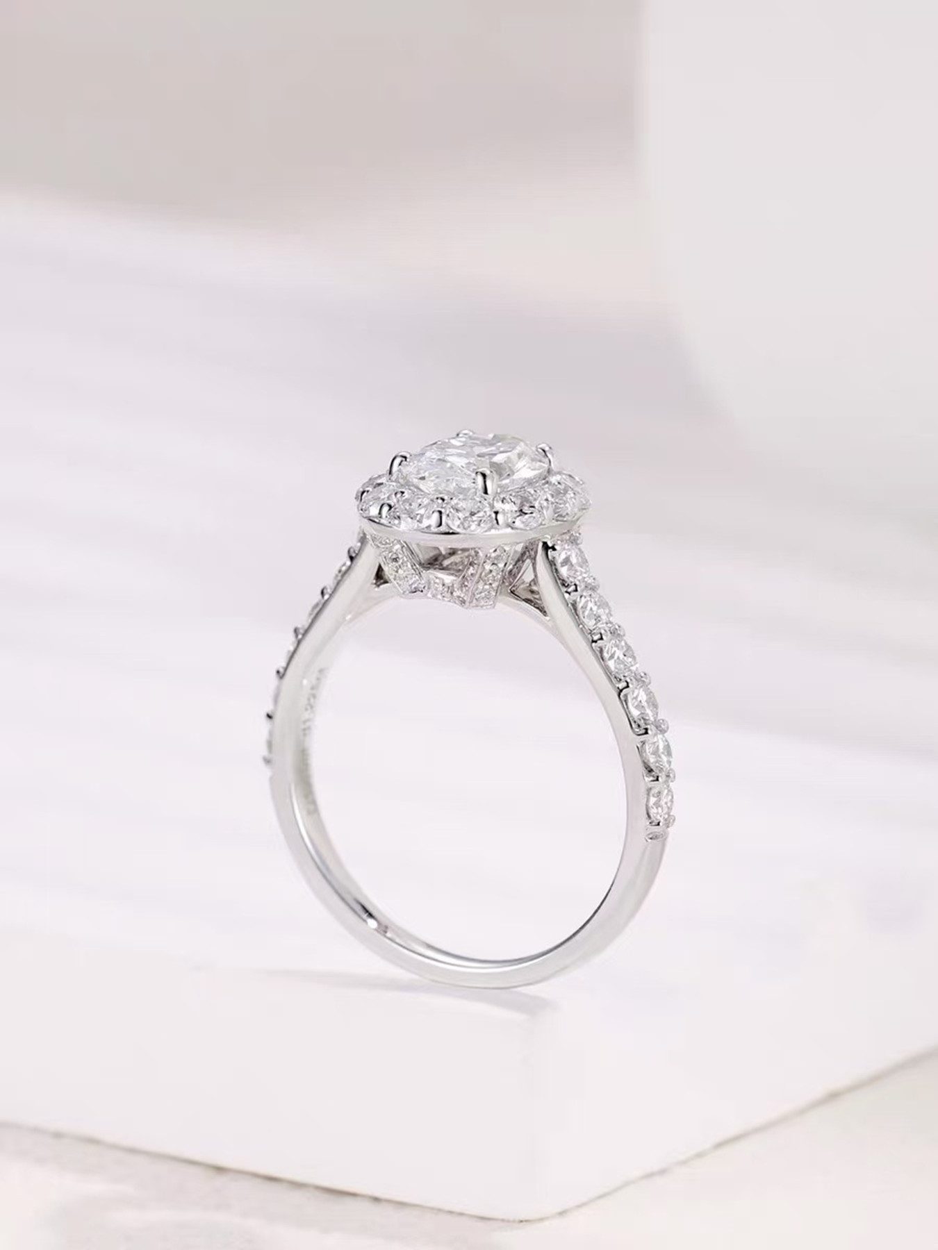Jumpeak Diamantring Labordiamant, Engagement ring,2ct,D,VS1,2EX,Damen-Diamantring, Geschenk für frau,Liebes geschenk für sie, Damen geschenk