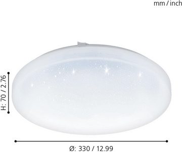 EGLO LED Deckenleuchte FRANIA-S, LED fest integriert, Warmweiß, Deckenleuchte mit Sternenhimmel-Effekt, Stahl, Kunststoff, Ø: 33 cm