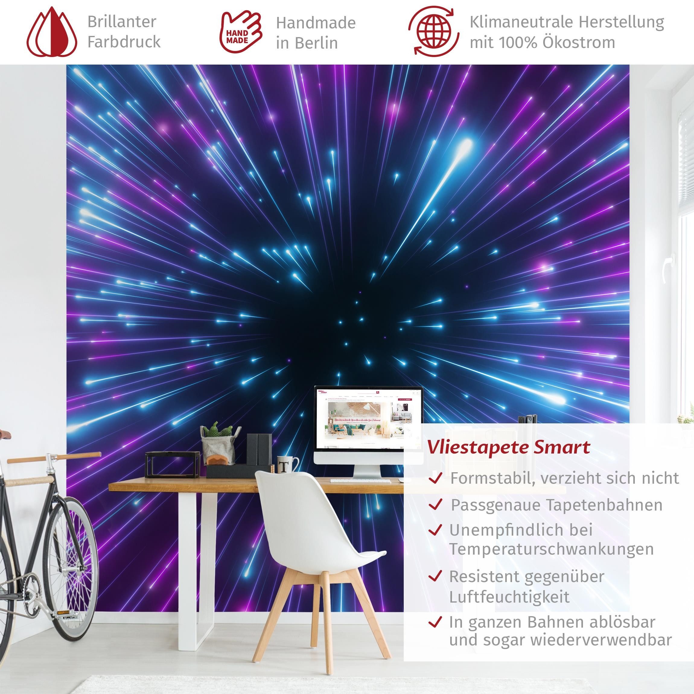 Bilderdepot24 Fototapete Gamer Neon Feuerwerk Wanddeko günstig online kaufen