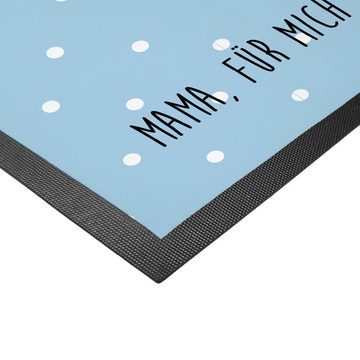 Fußmatte 40 x 60 cm Bären mit Blumenkranz - Blau Pastell - Geschenk, Geschenk, Mr. & Mrs. Panda, Höhe: 0.3 mm, Dekorativ & Praktisch