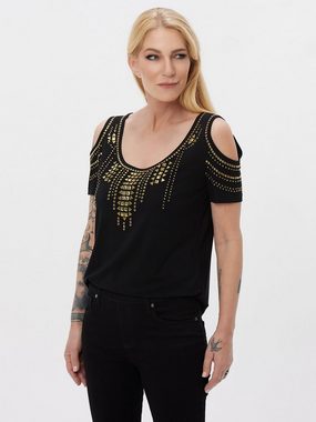 Sarah Kern T-Shirt Kurzarmbluse koerpernah mit Cut Outs