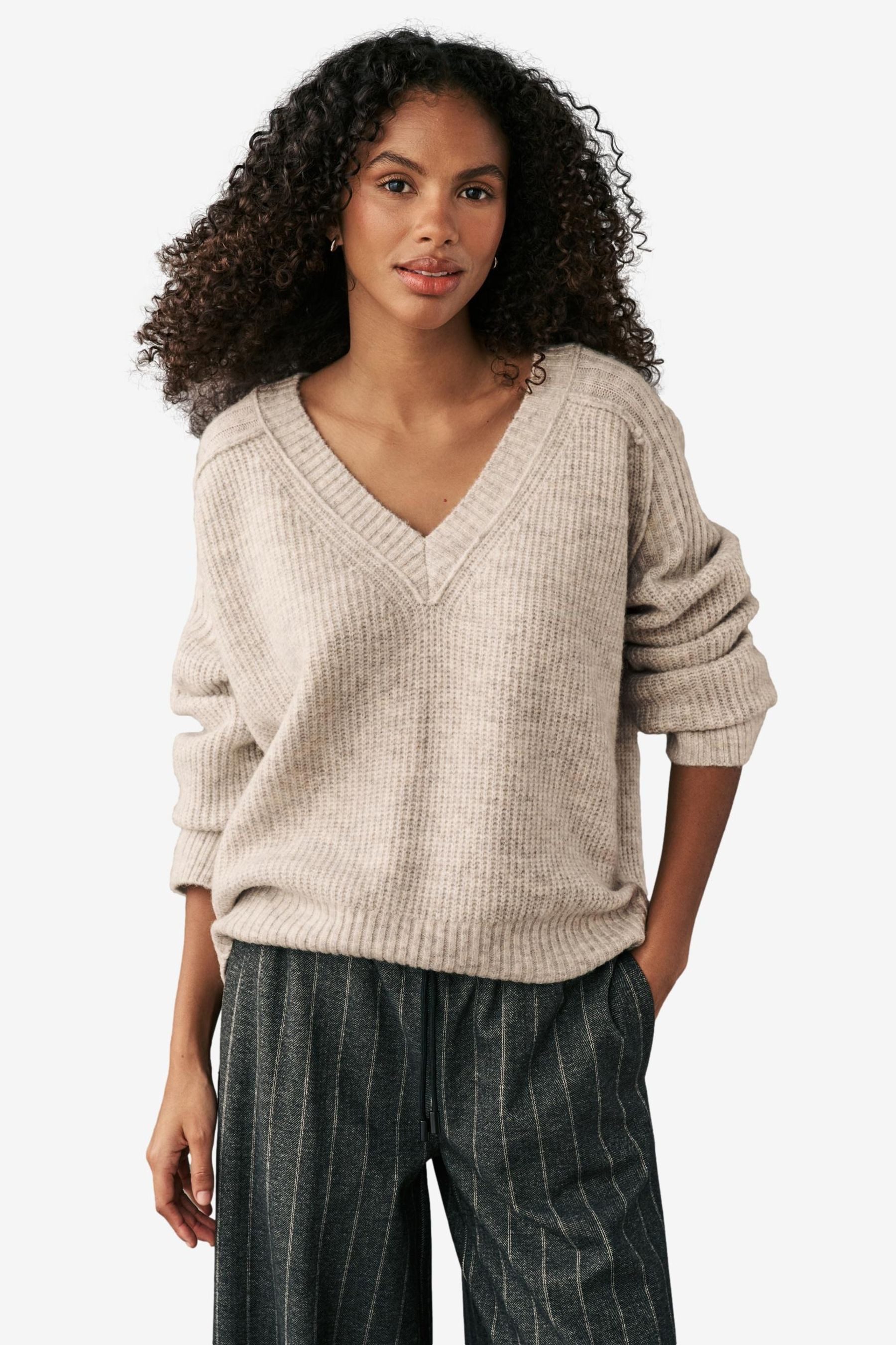 Next V-Ausschnitt-Pullover Weicher Strickpullover mit V-Ausschnitt günstig online kaufen