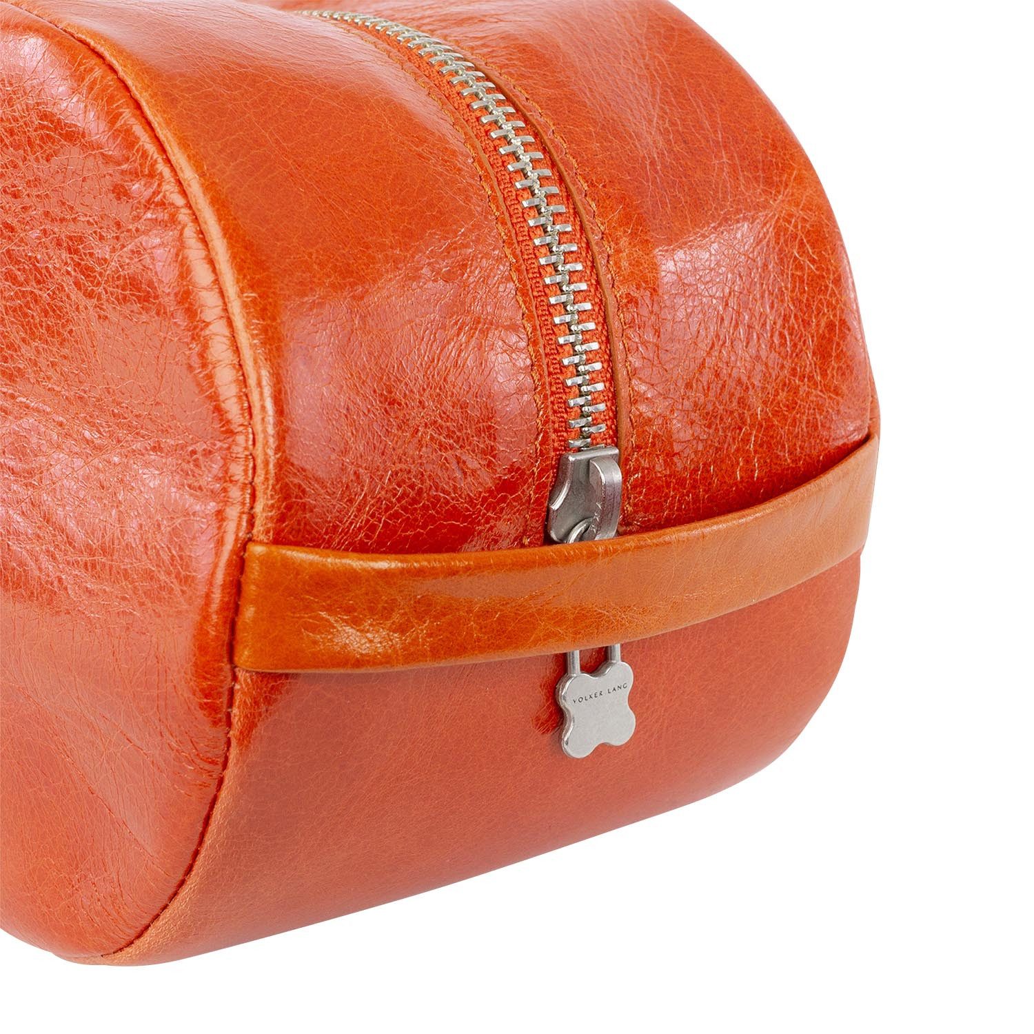 VOLKER LANG Kulturbeutel TRAVEL POUCH, PP1, Kompaktes Leder-Case, Premium Verarbeitung .