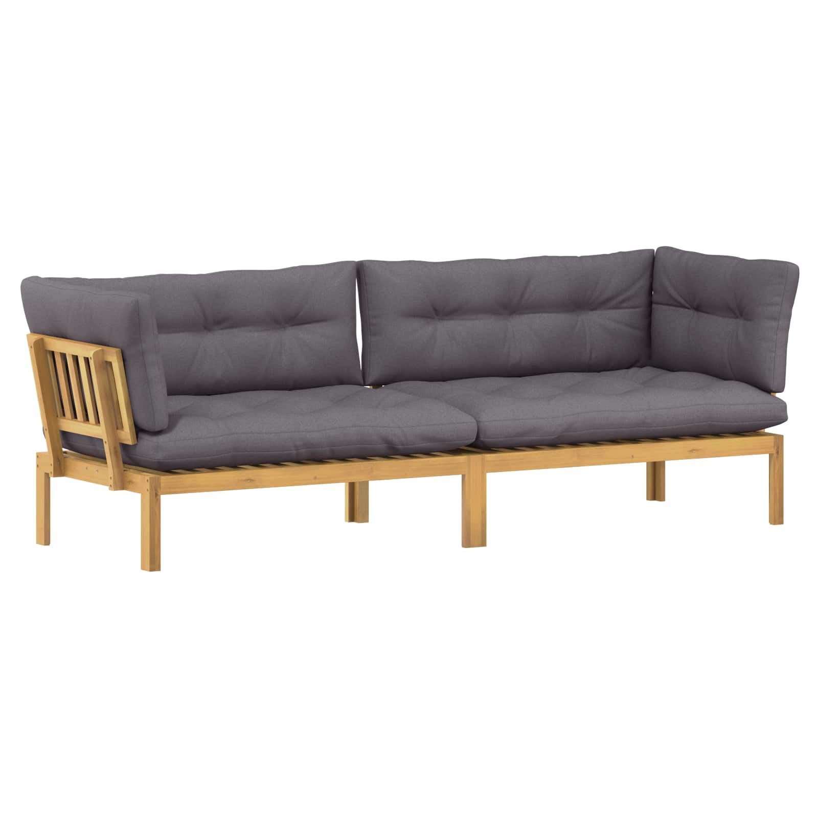 vidaXL Sofaelement Garten Pallet Sofa Einheiten 2 Stück Hellbraun und Dunkelgrau (2 St)