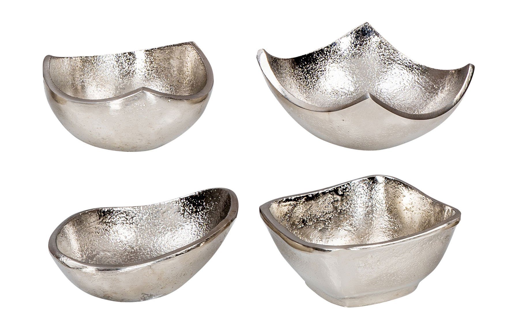 Tischdeko Schalen Silber Dipschale Dekoschale, Mini Deko Ø10cm Aluminium Levandeo® 4er Set