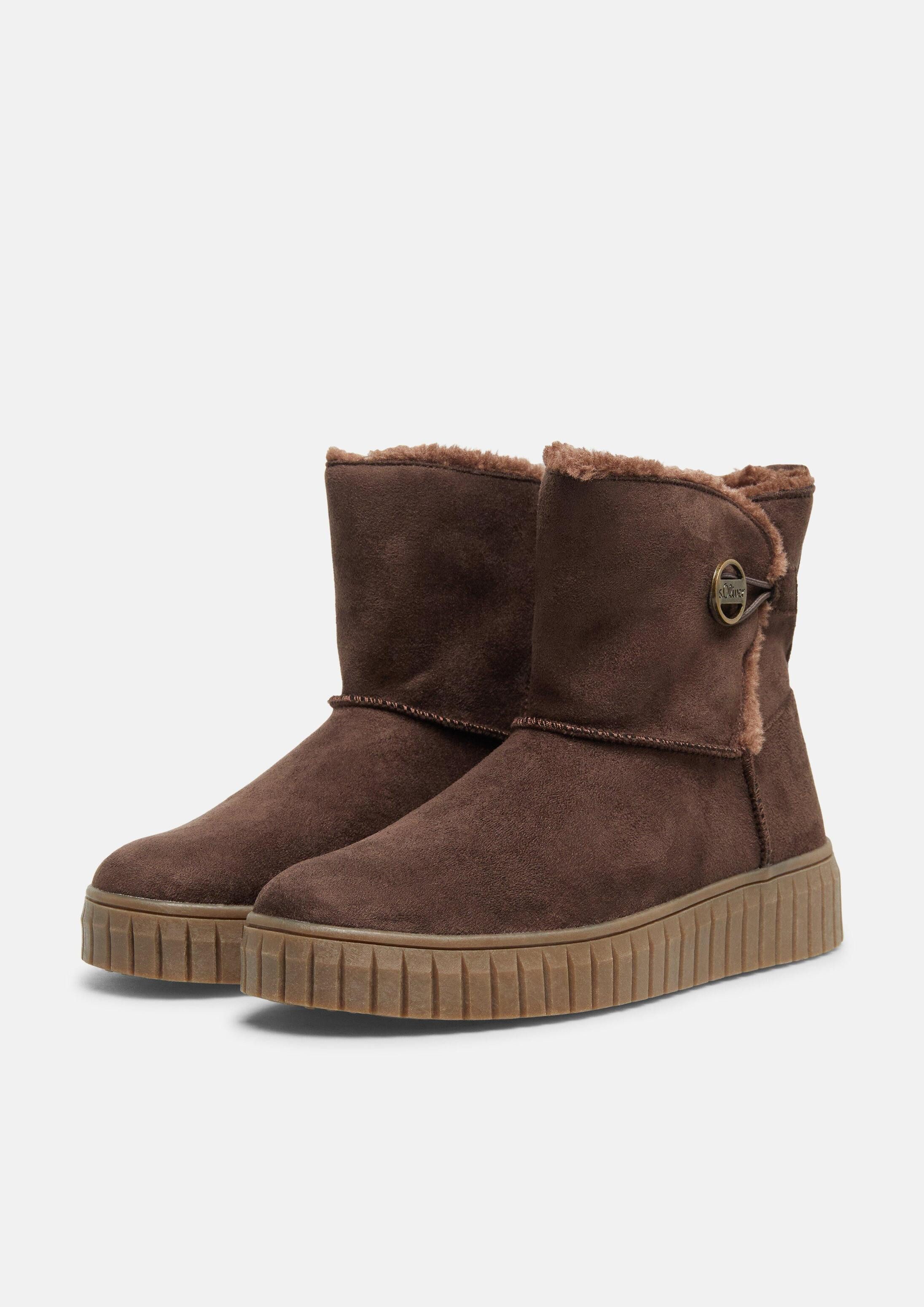 s.Oliver Stiefel Stiefel Gefütterte Boots in Veloursleder-Optik – Bild 3 von 3