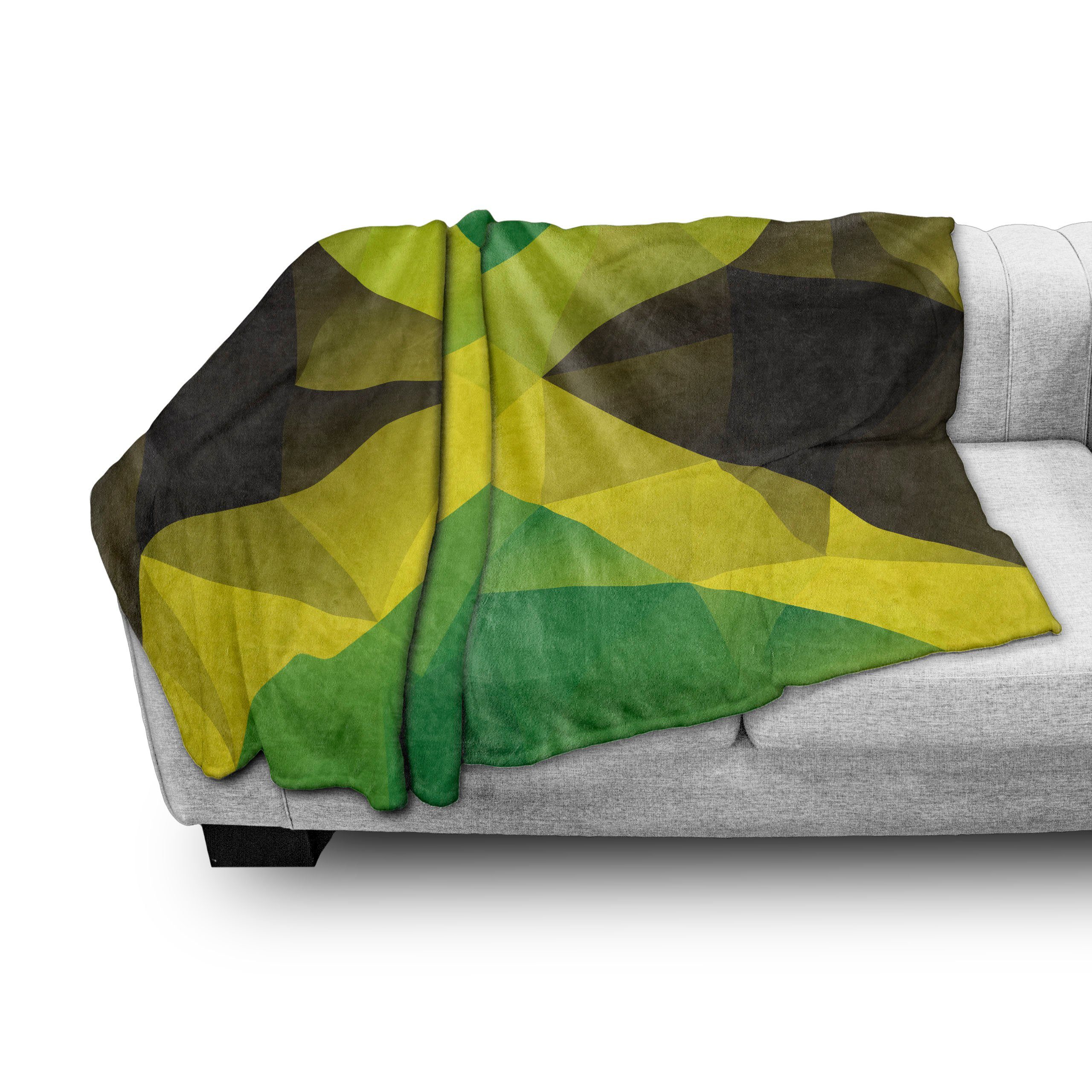 Plüsch Abakuhaus, Wohndecke den Gemütlicher Dreieck und Polygon-Flagge jamaikanisch für Außenbereich, Innen-